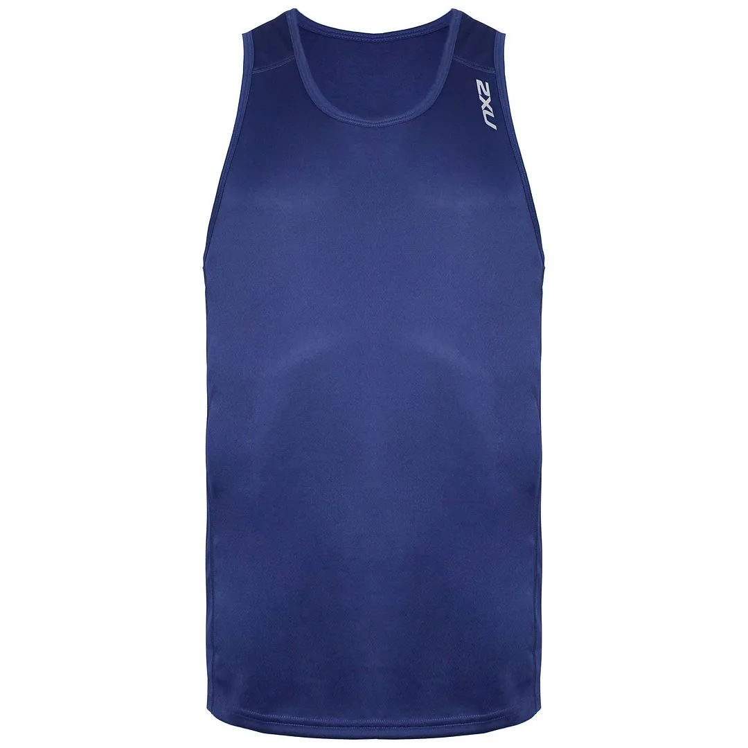 2XU BSR Active Singlet Mens Navy Blue Top