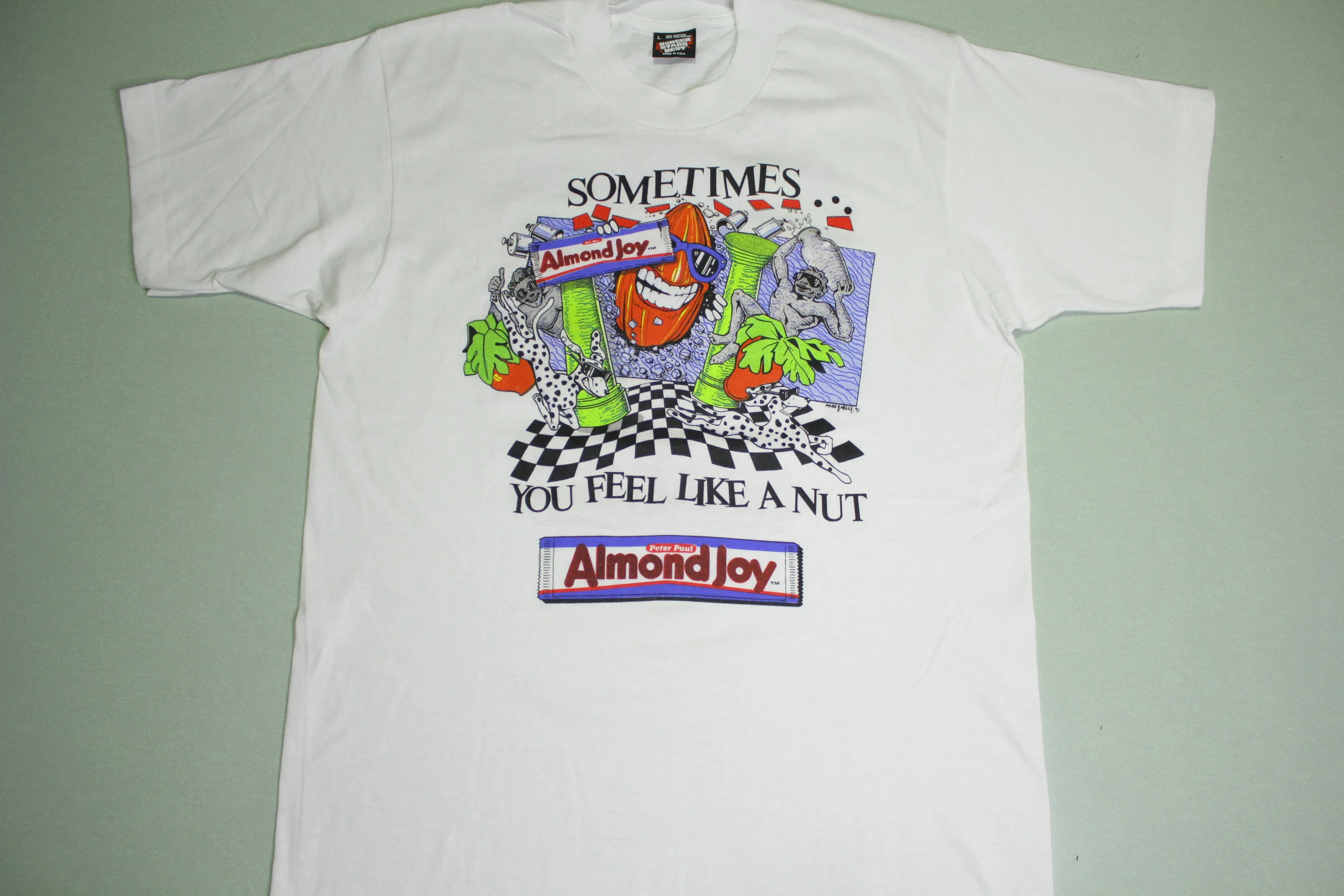 Almond Joy Mounds Sometimes You Feel Like A Nut 90s Vintage Single Stitch USA T-Shirt