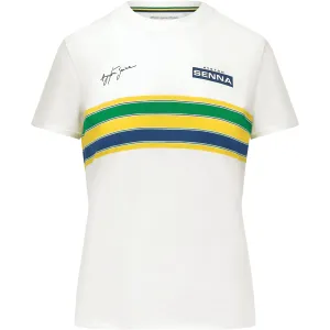 Ayrton Senna Women's Helmet Striped T-Shirt