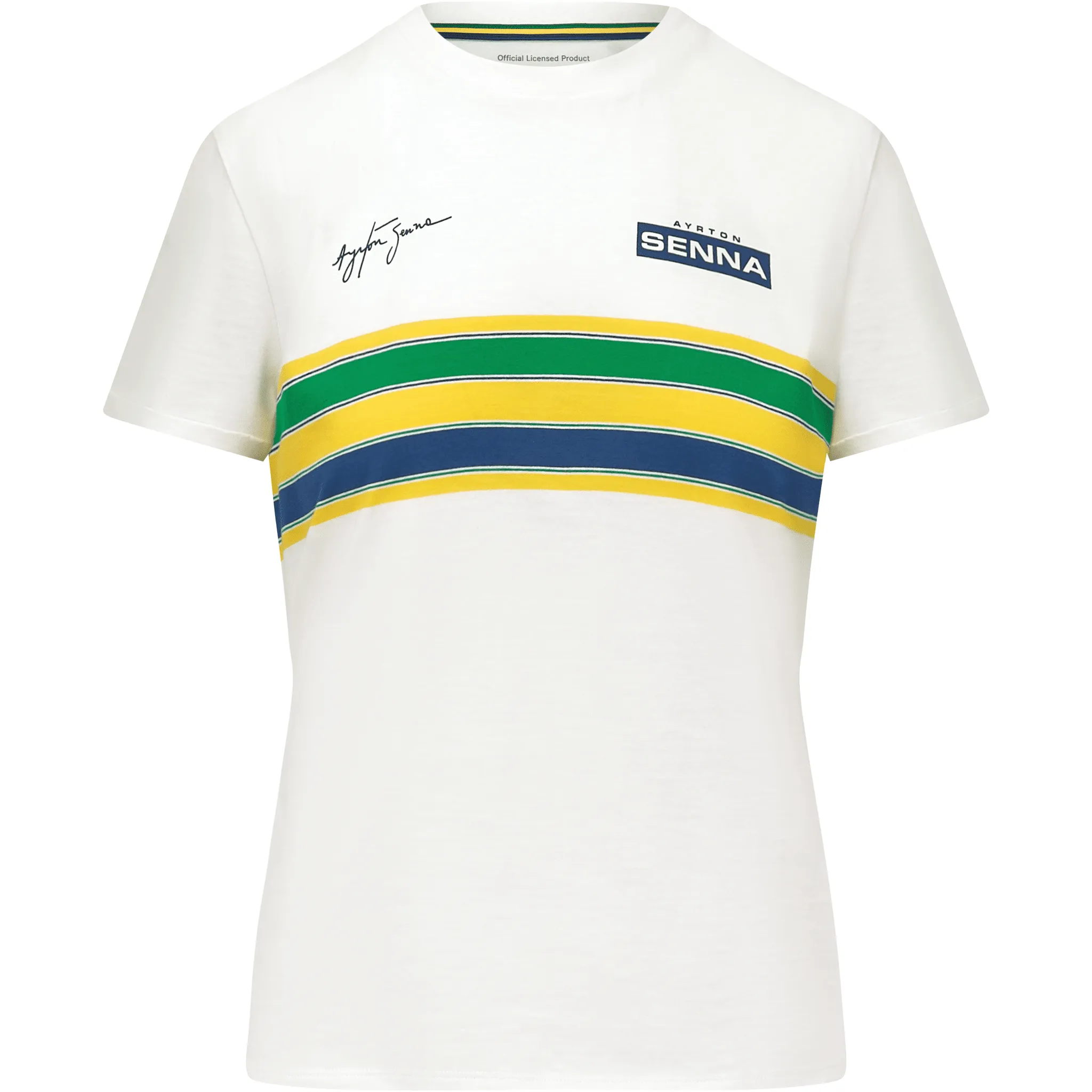 Ayrton Senna Women's Helmet Striped T-Shirt