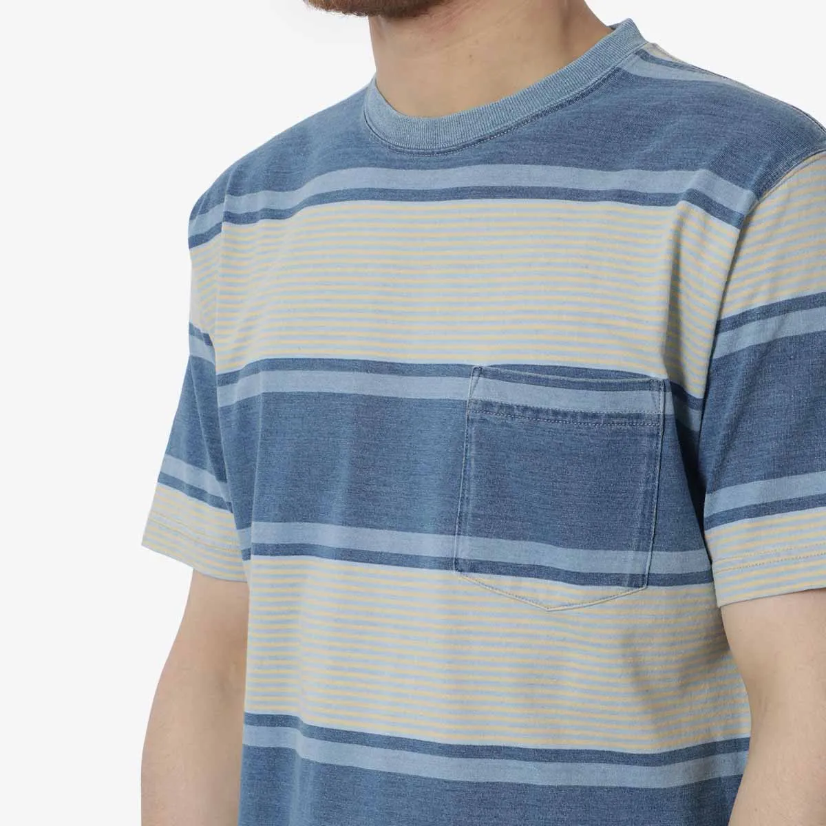 Beams Plus Indigo Stripe Pocket T-Shirt