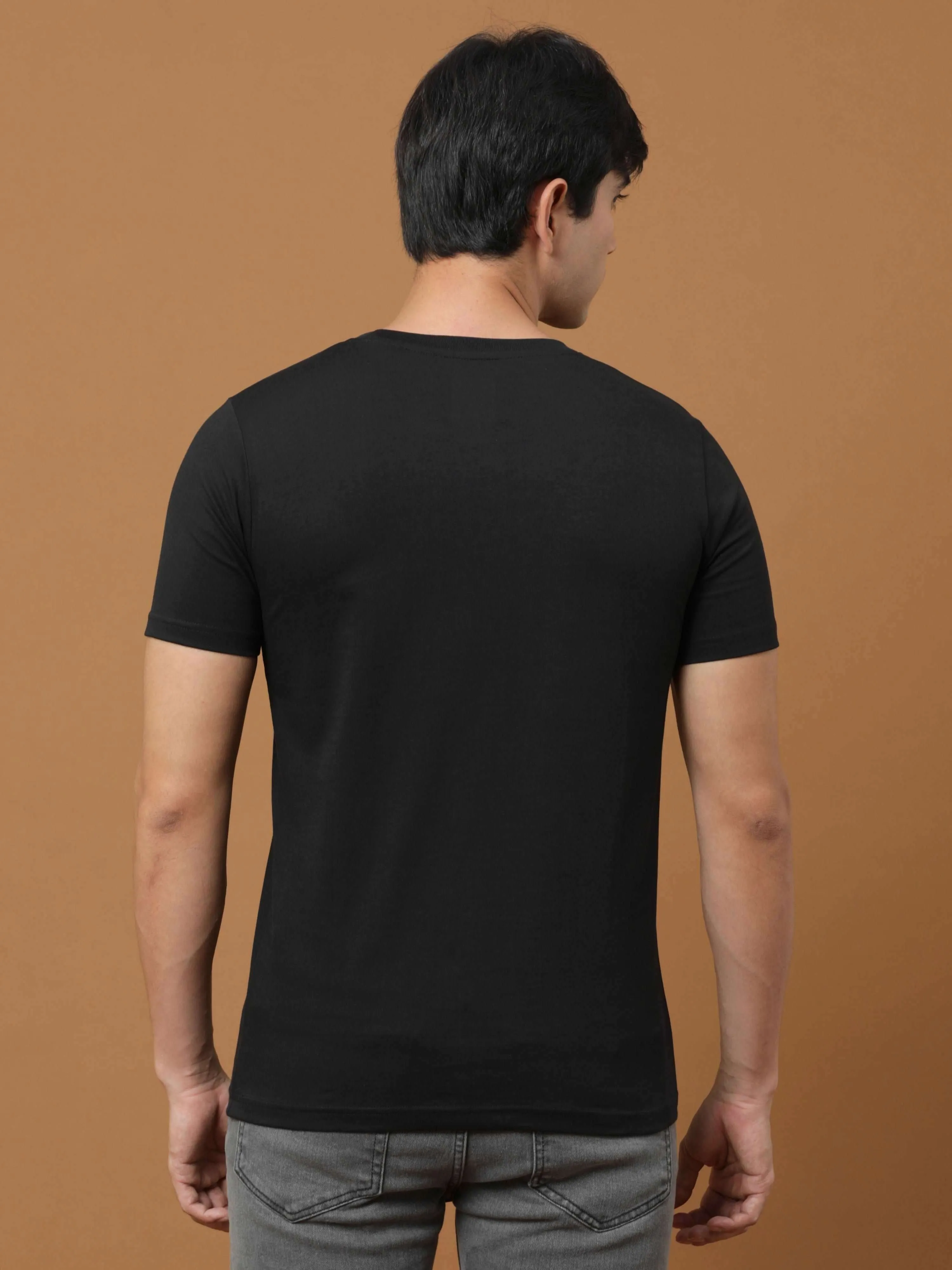 Black Luminescent Printed T Shirt