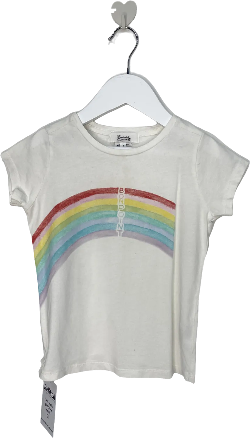 Bonpoint White Rainbow Logo T Shirt 4 Years