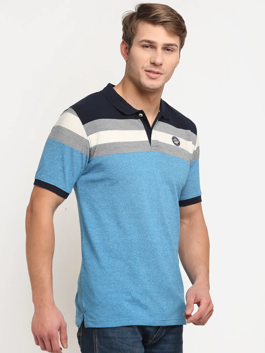 Cantabil Blue Mix Men's T-Shirt