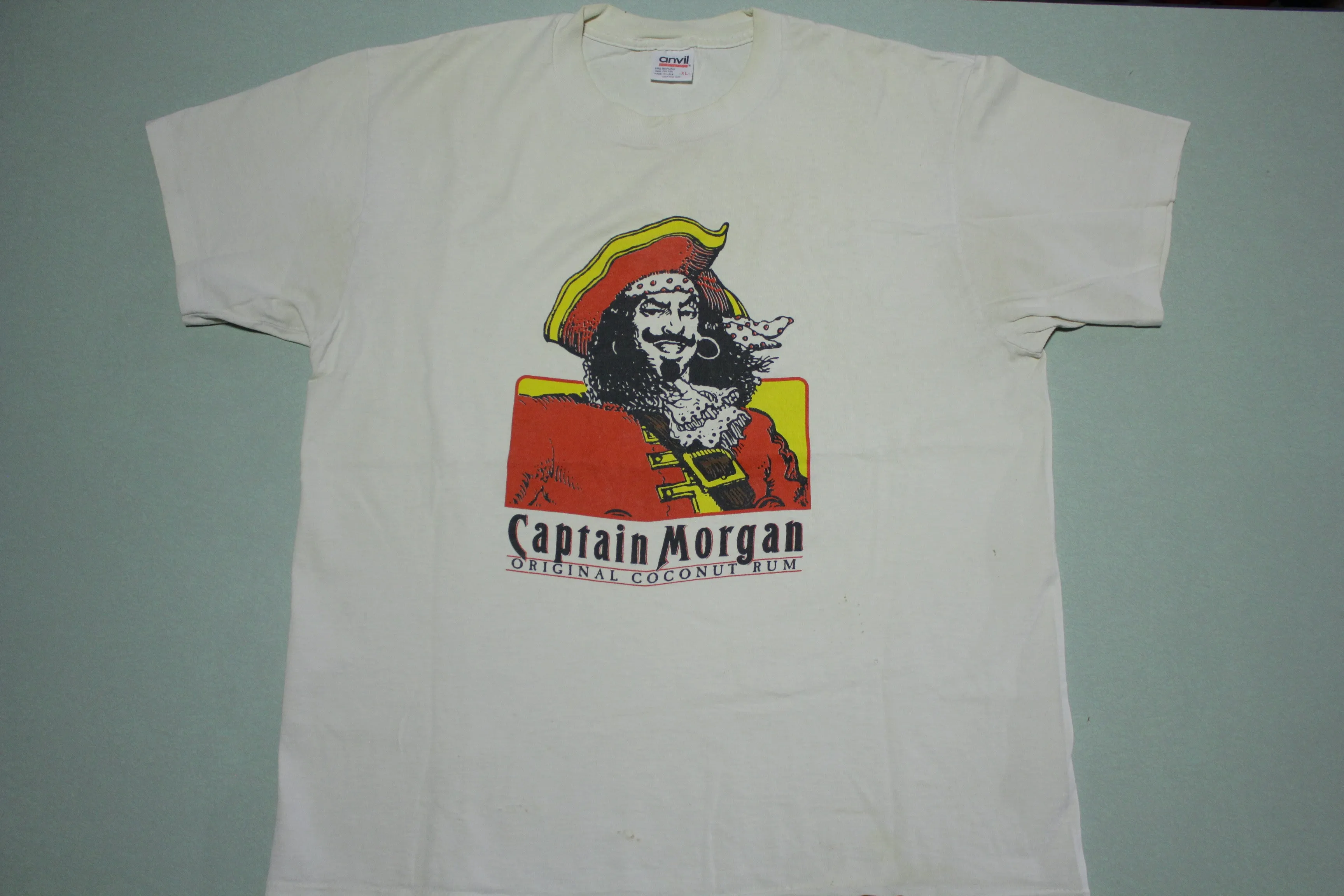 Captain Morgan Original Coconut Rum Vintage 90's Anvil USA T-Shirt