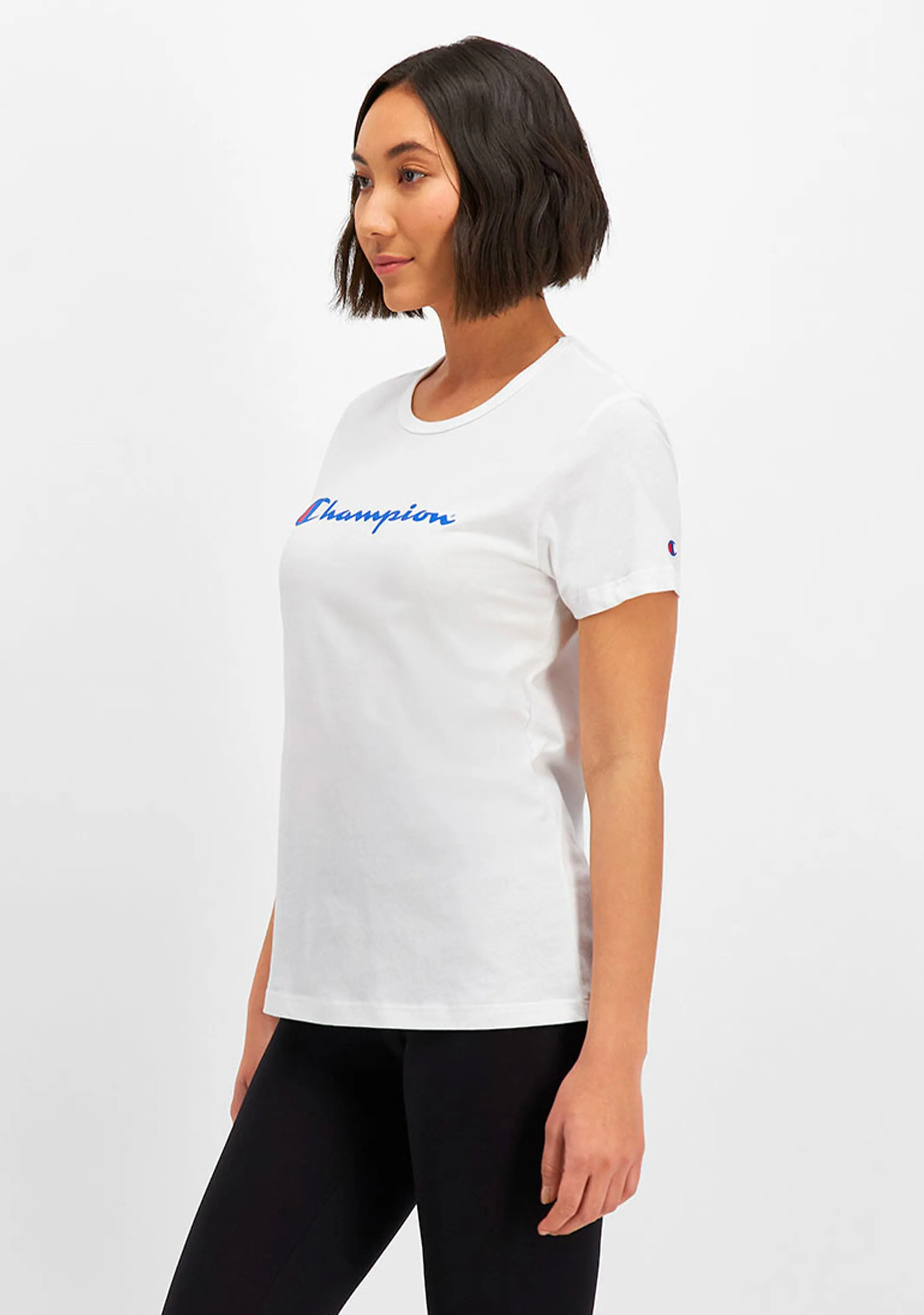 Champion Womens Script Short Sleeve Tee White <BR> CVRGN WIT