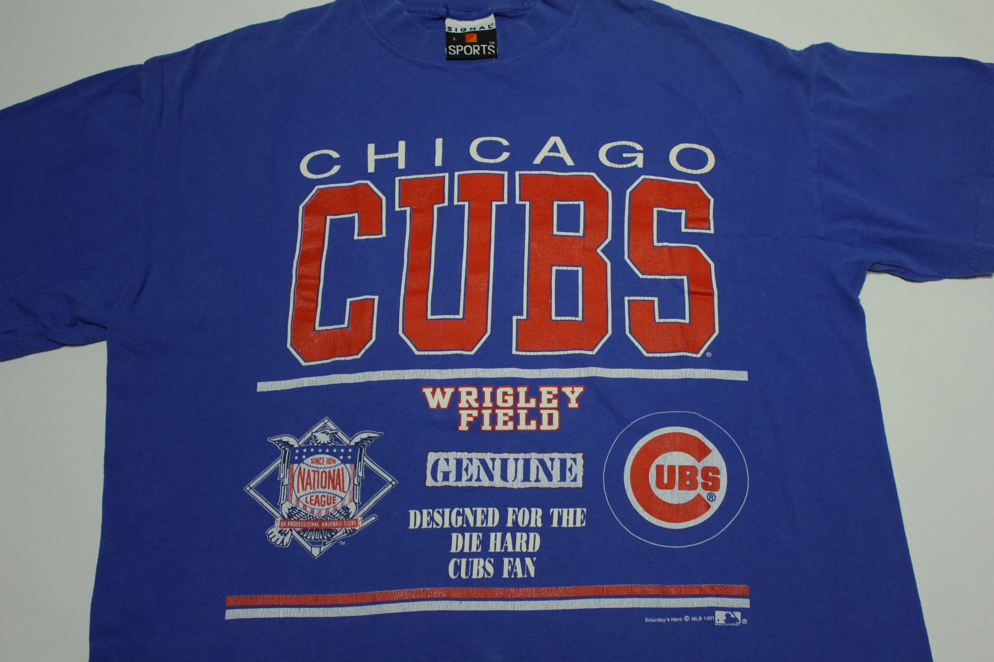 Chicago Cubs Wrigley Field 1991 Vintage 90s Die Hard Fan Single Stitch T-Shirt