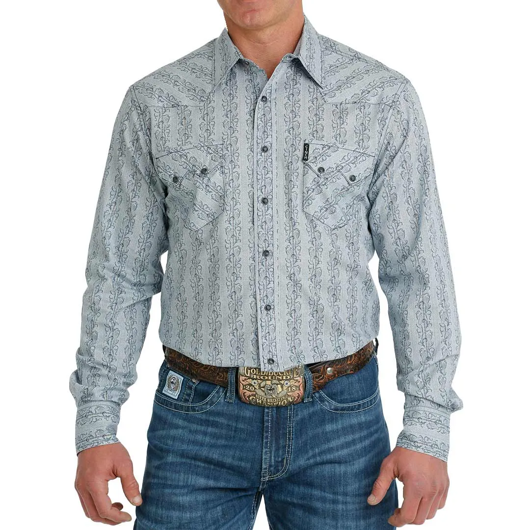 Cinch Men's Vine Stripe Print Snap Shirt