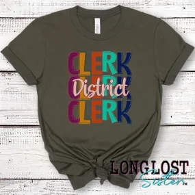 Clerk Stitched Occupation Short Sleeve T-shirt Personalized