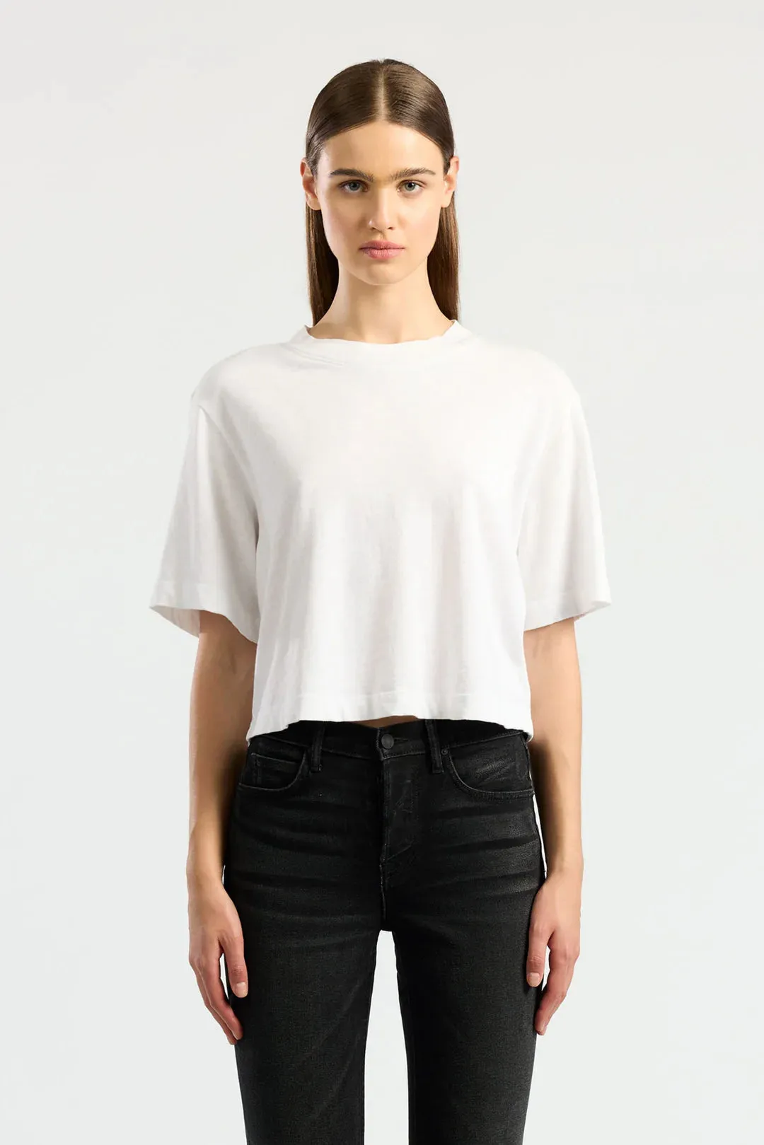 COTTON CITIZEN TOKYO CROP TEE WHITE