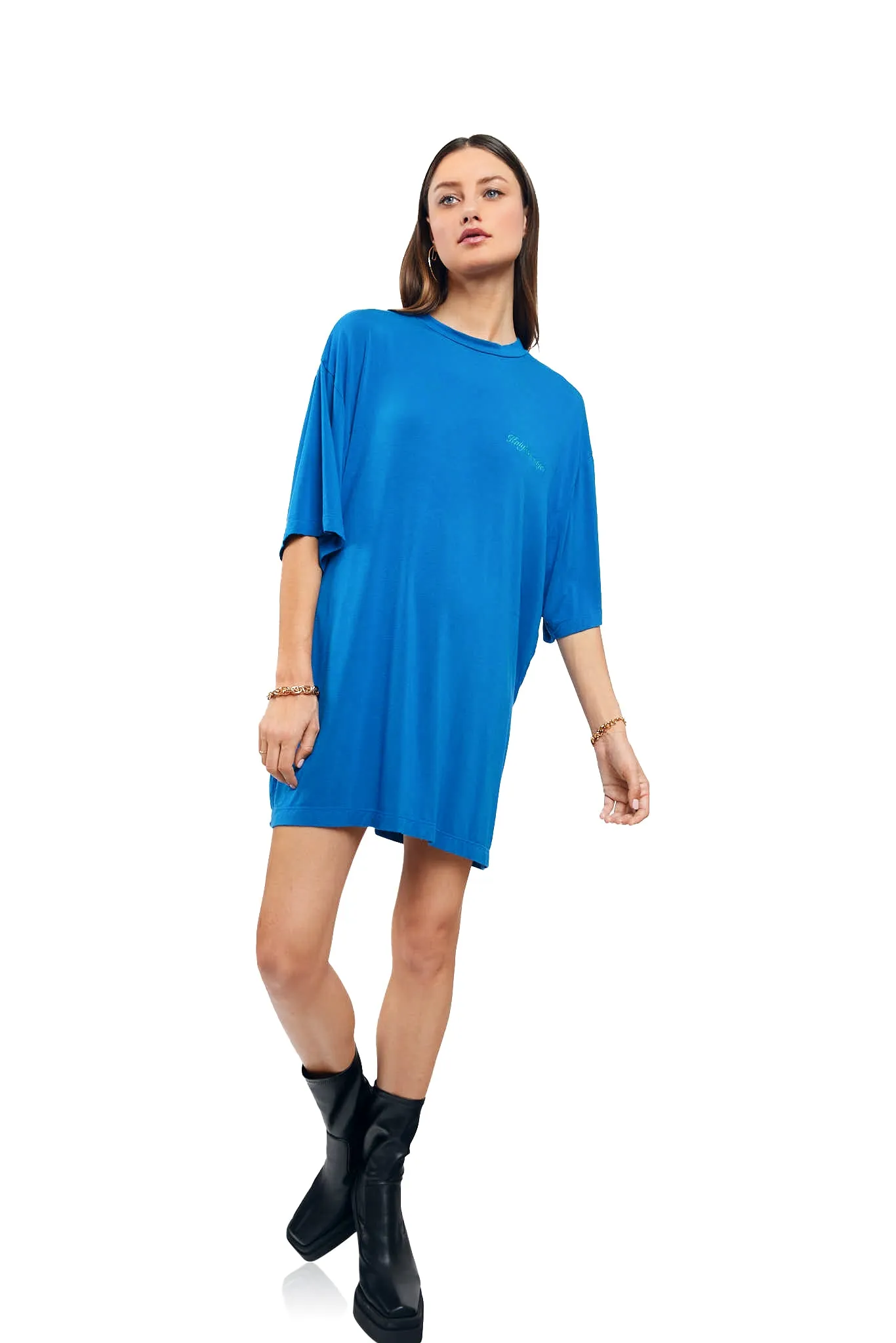 Custom Oversized T Shirt Dress with Embroidery