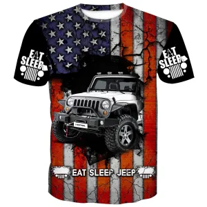 Eat Sleep Jeep Flag - USA