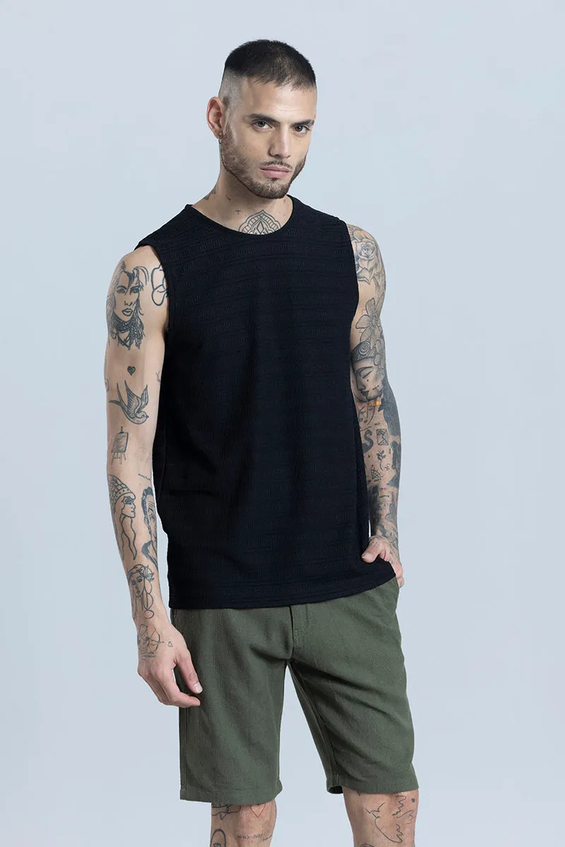 Electro Black Sleeveless T-Shirt