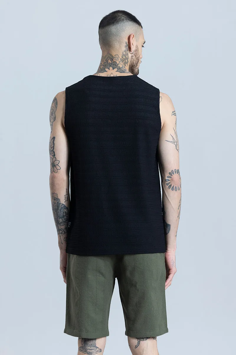 Electro Black Sleeveless T-Shirt