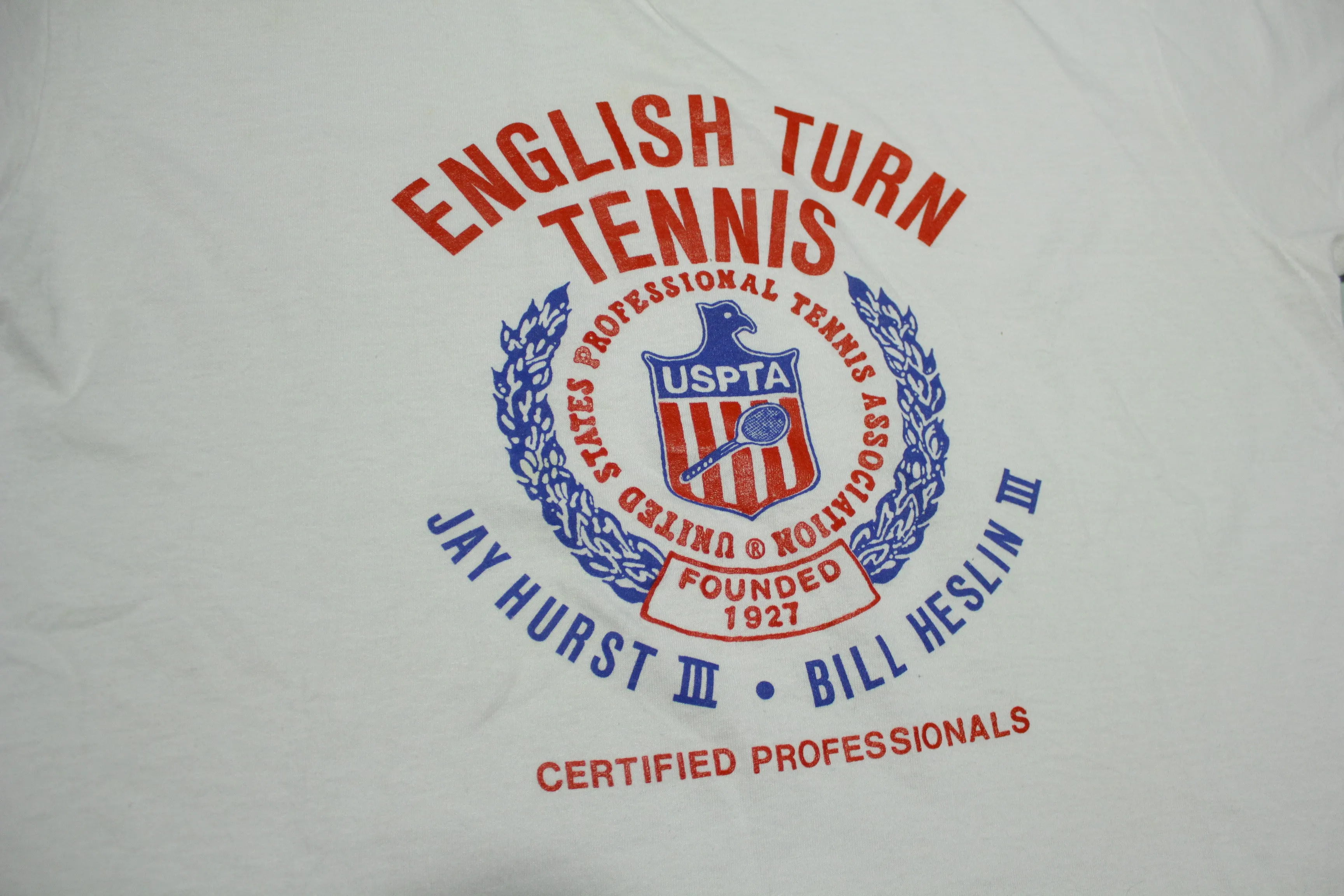 English Turn Tennis Jay Hurst Bill Heslin Vintage Screen Stars 80's 90's T-Shirt