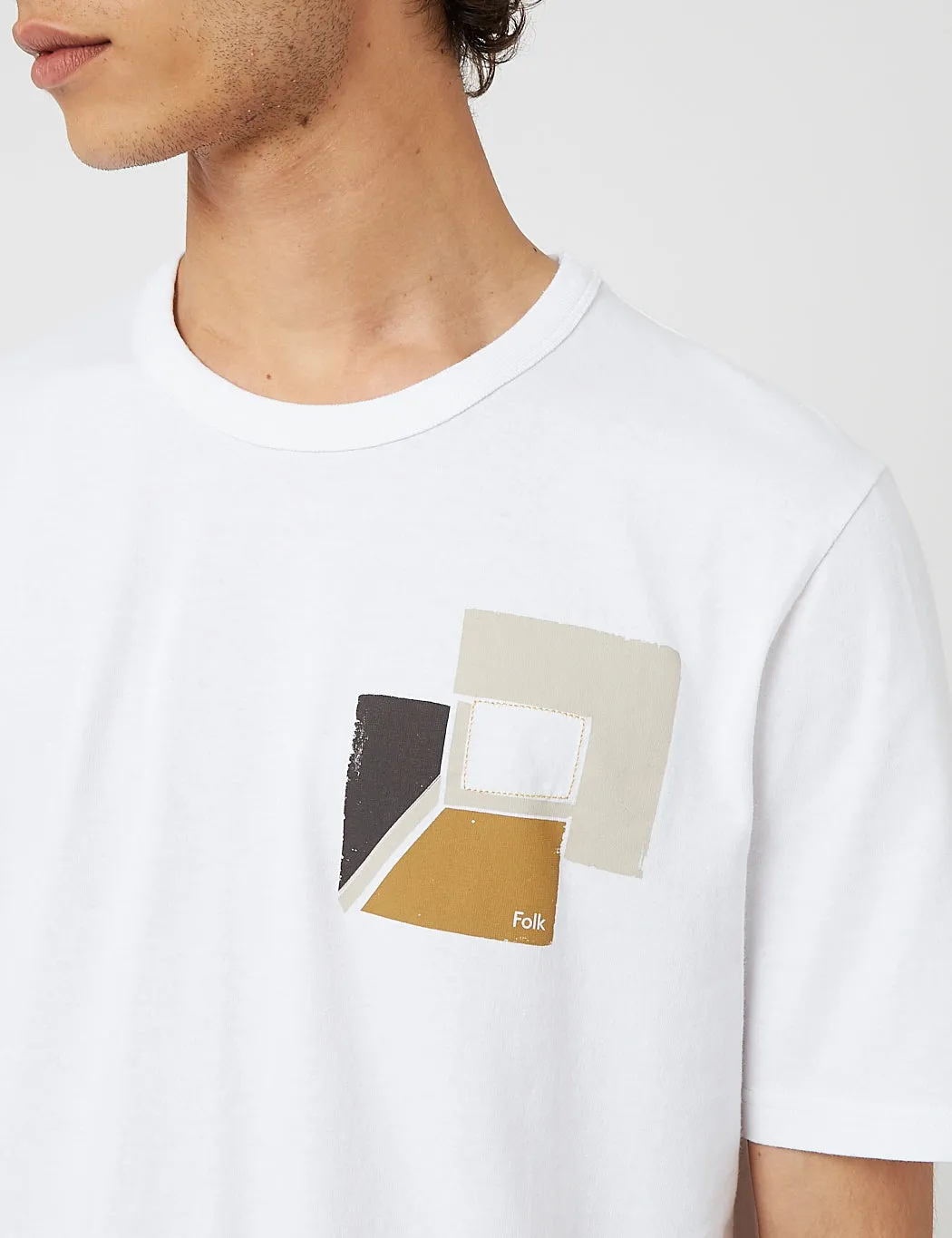 Folk Border T-Shirt - White Tan