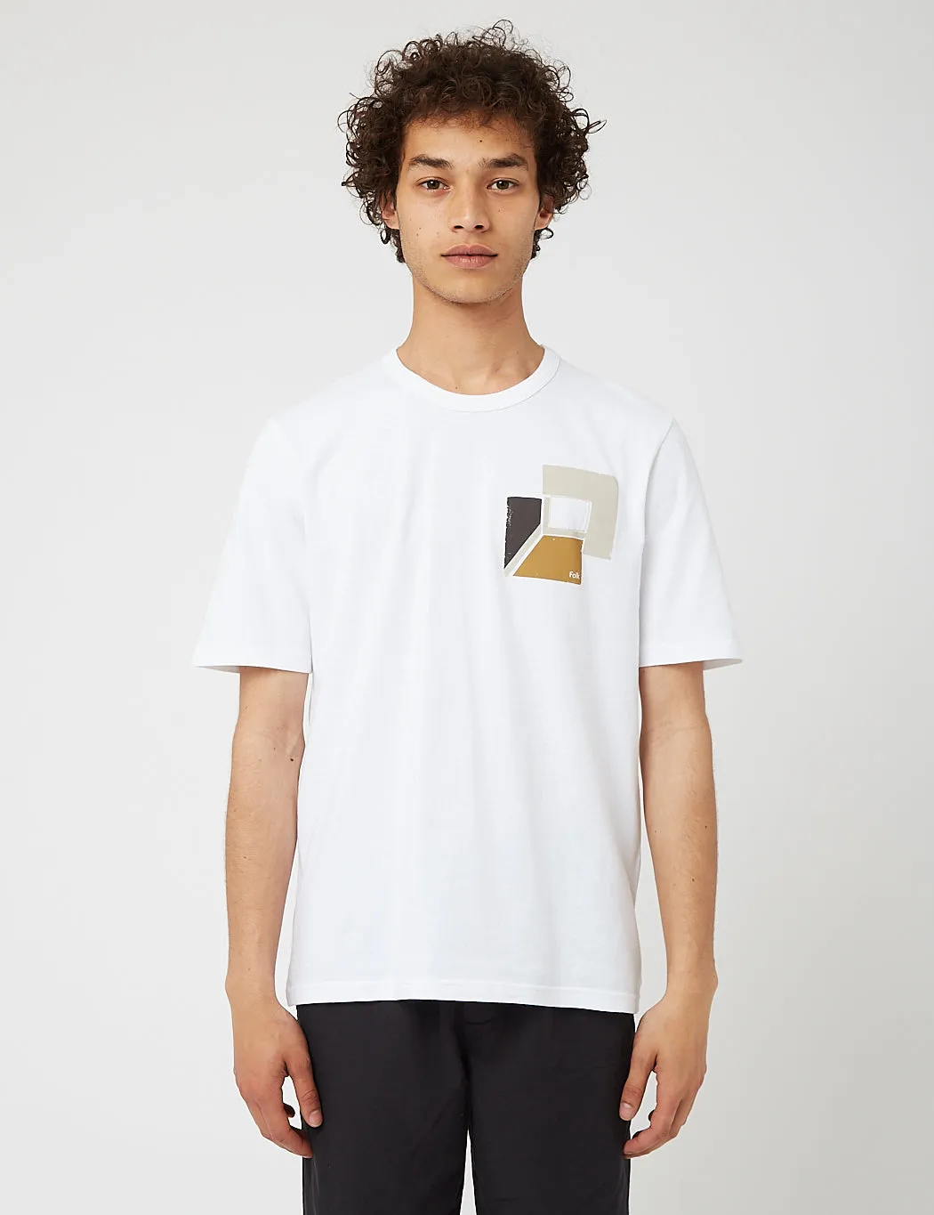 Folk Border T-Shirt - White Tan