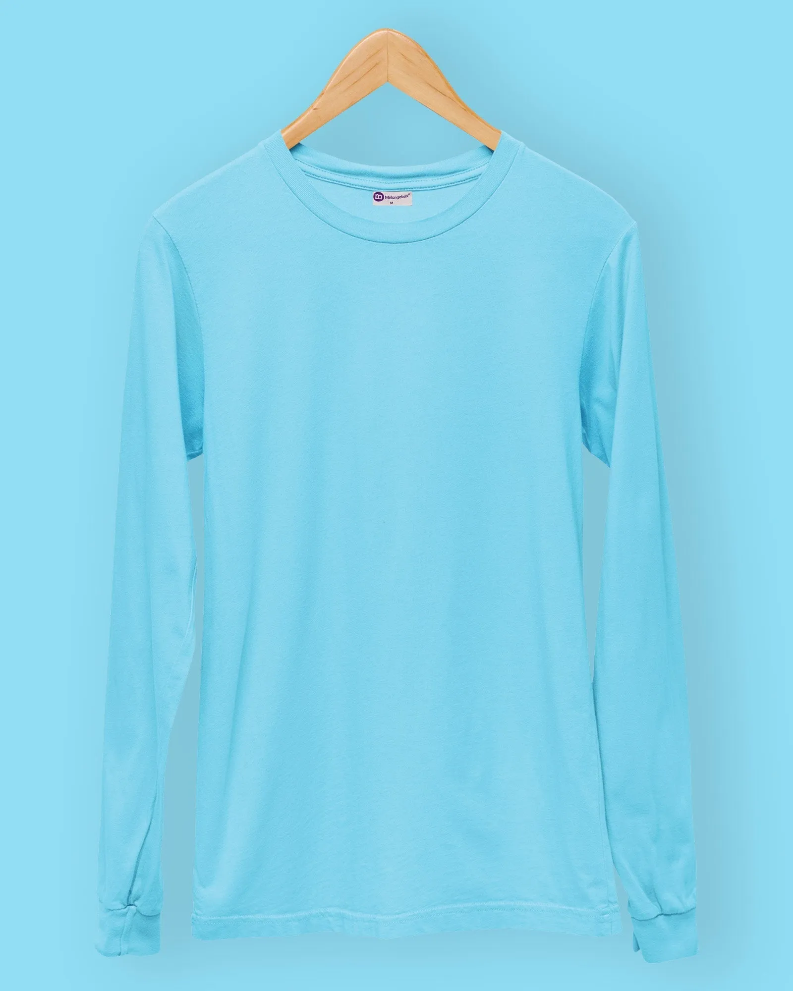 Full Sleeves Crew Neck: Aqua Blue