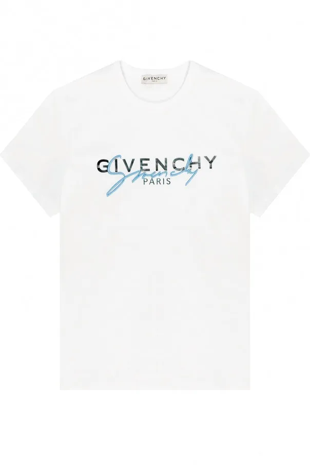 GIvenchy White Logo-embroidered T-shirt UK XXS