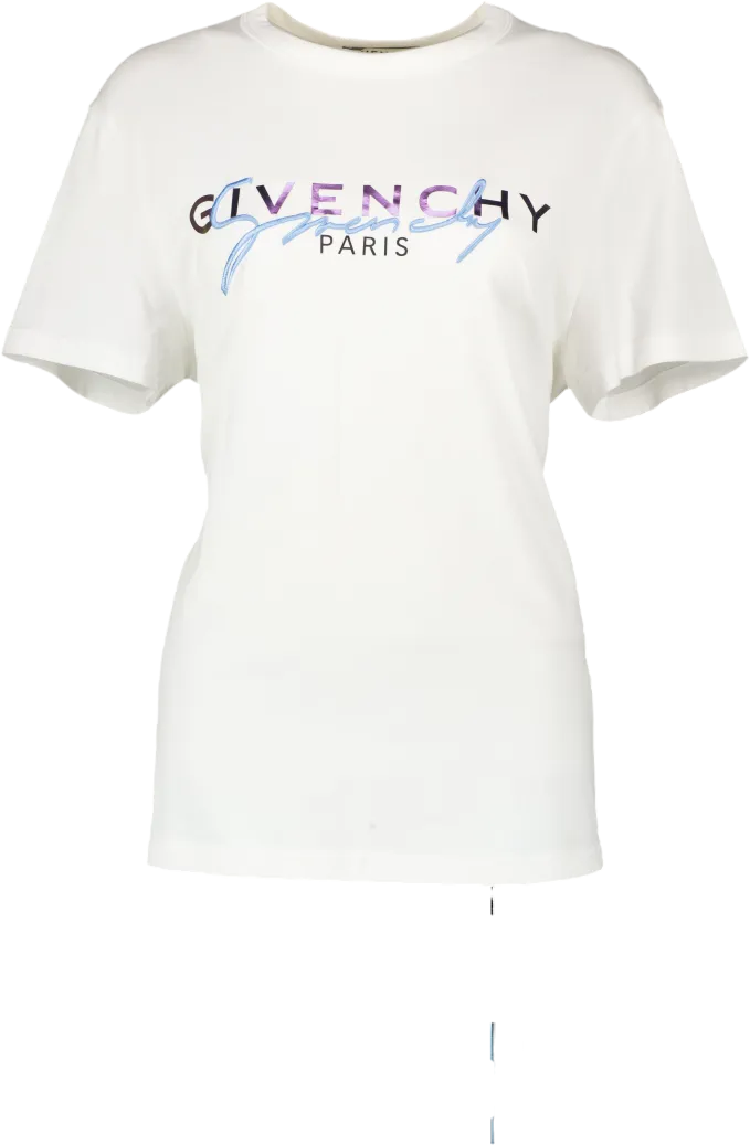 GIvenchy White Logo-embroidered T-shirt UK XXS