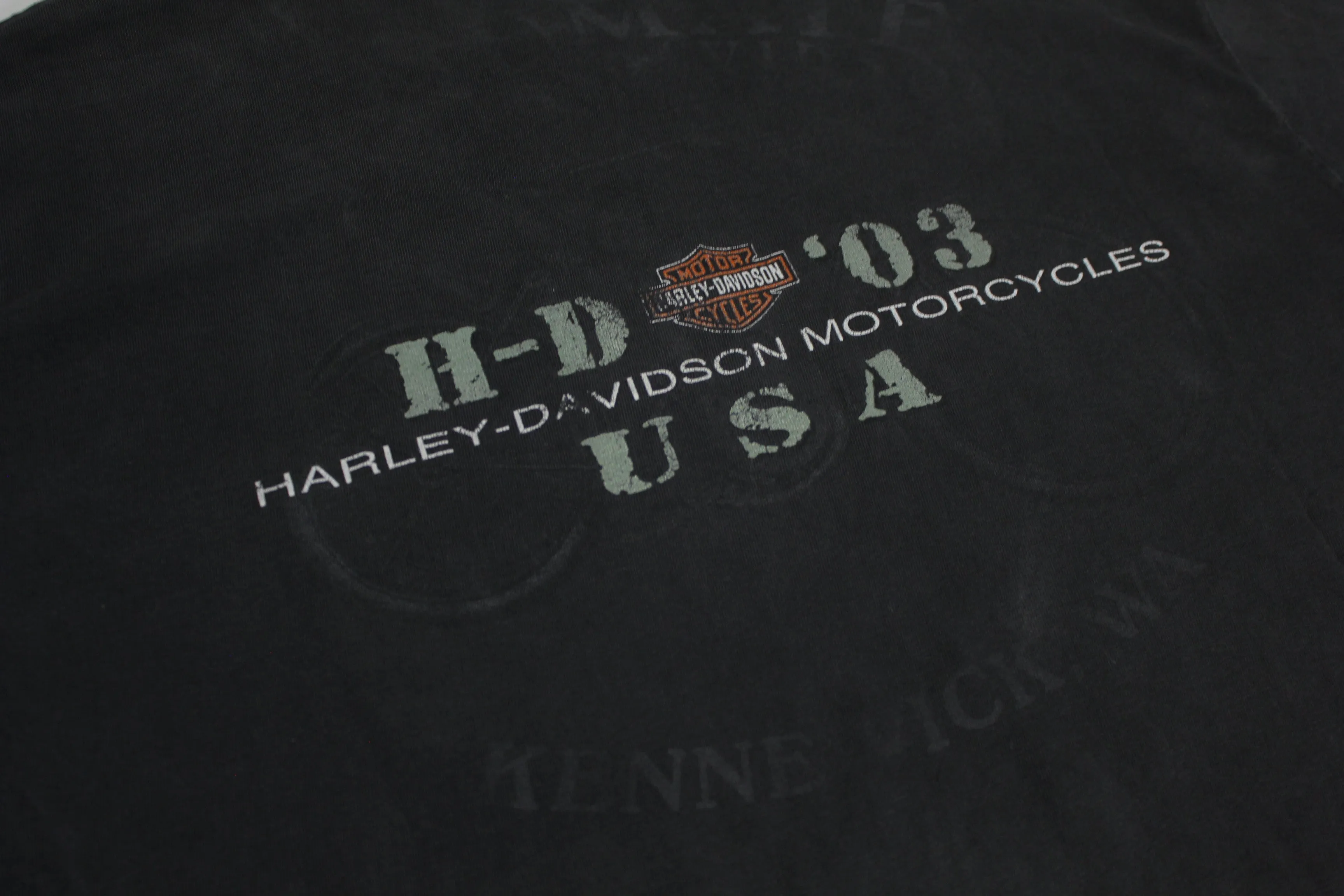 Harley Davidson RK Stratman Vintage 2003 100 Year Long Sleeve USA Distressed T-Shirt