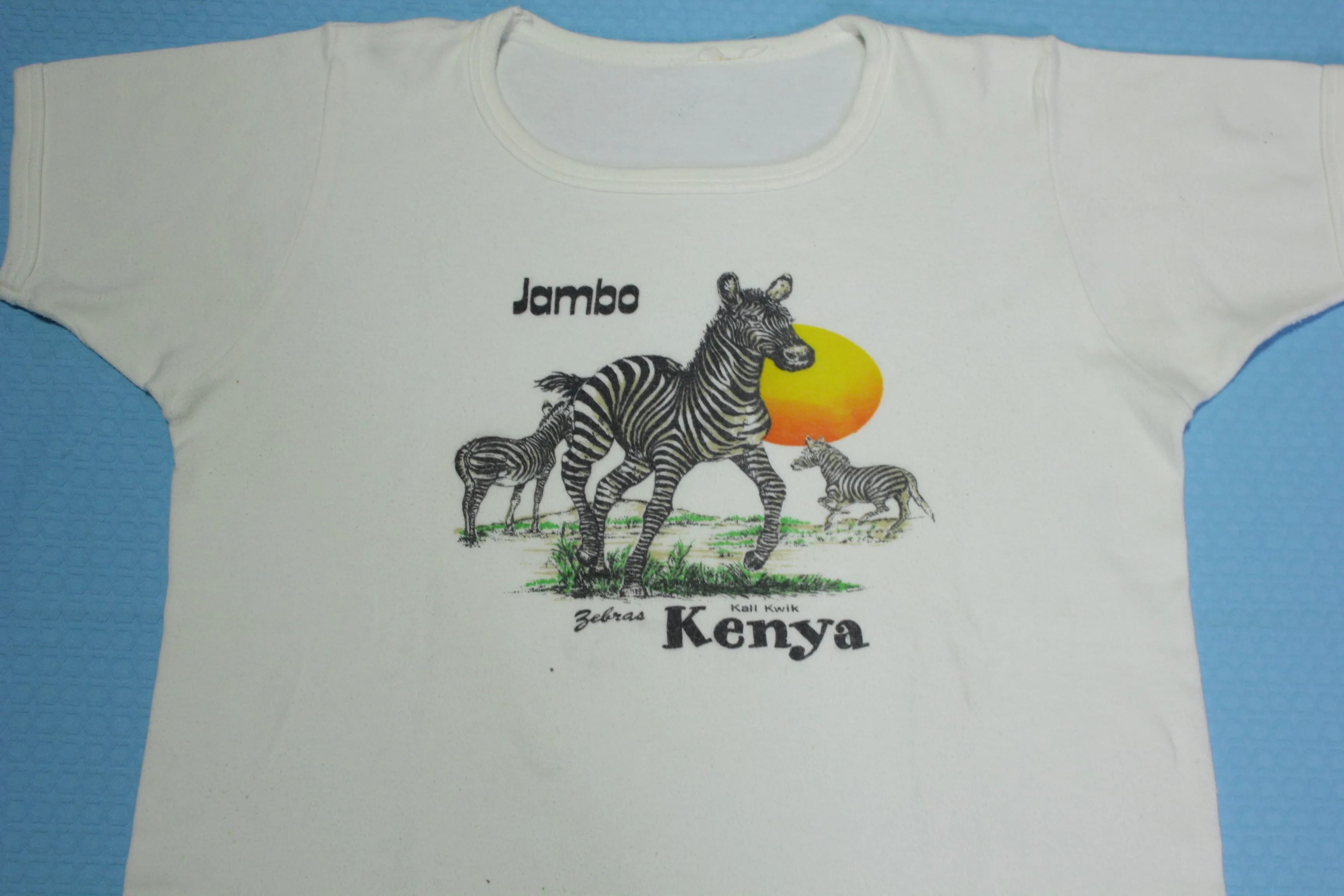 Jambo Kenya Africa Vintage 80's Zebras Kall Kwik Women's T-Shirt