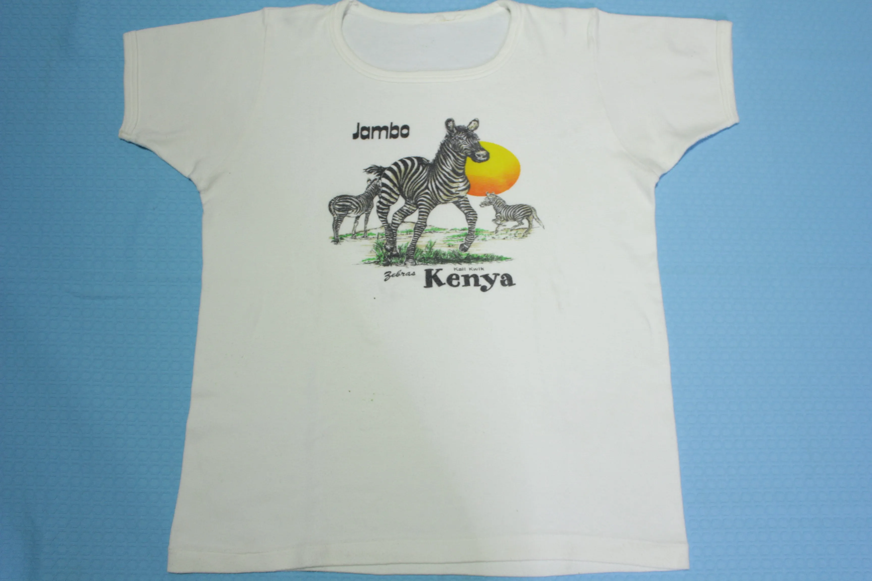 Jambo Kenya Africa Vintage 80's Zebras Kall Kwik Women's T-Shirt