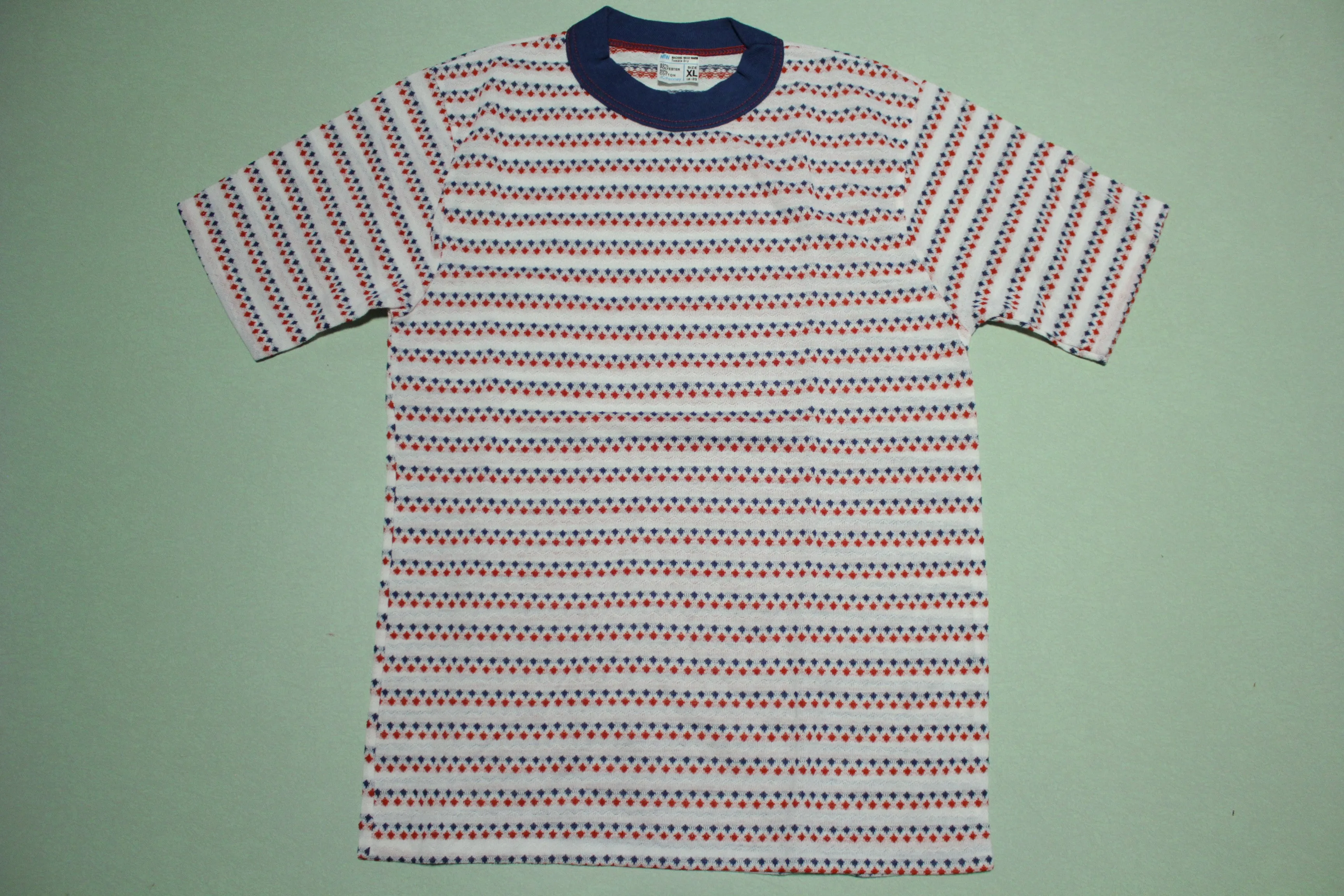 JCPenneys Vintage Striped 70's Deadstock Brady Bunch Single Stitch T-Shirt