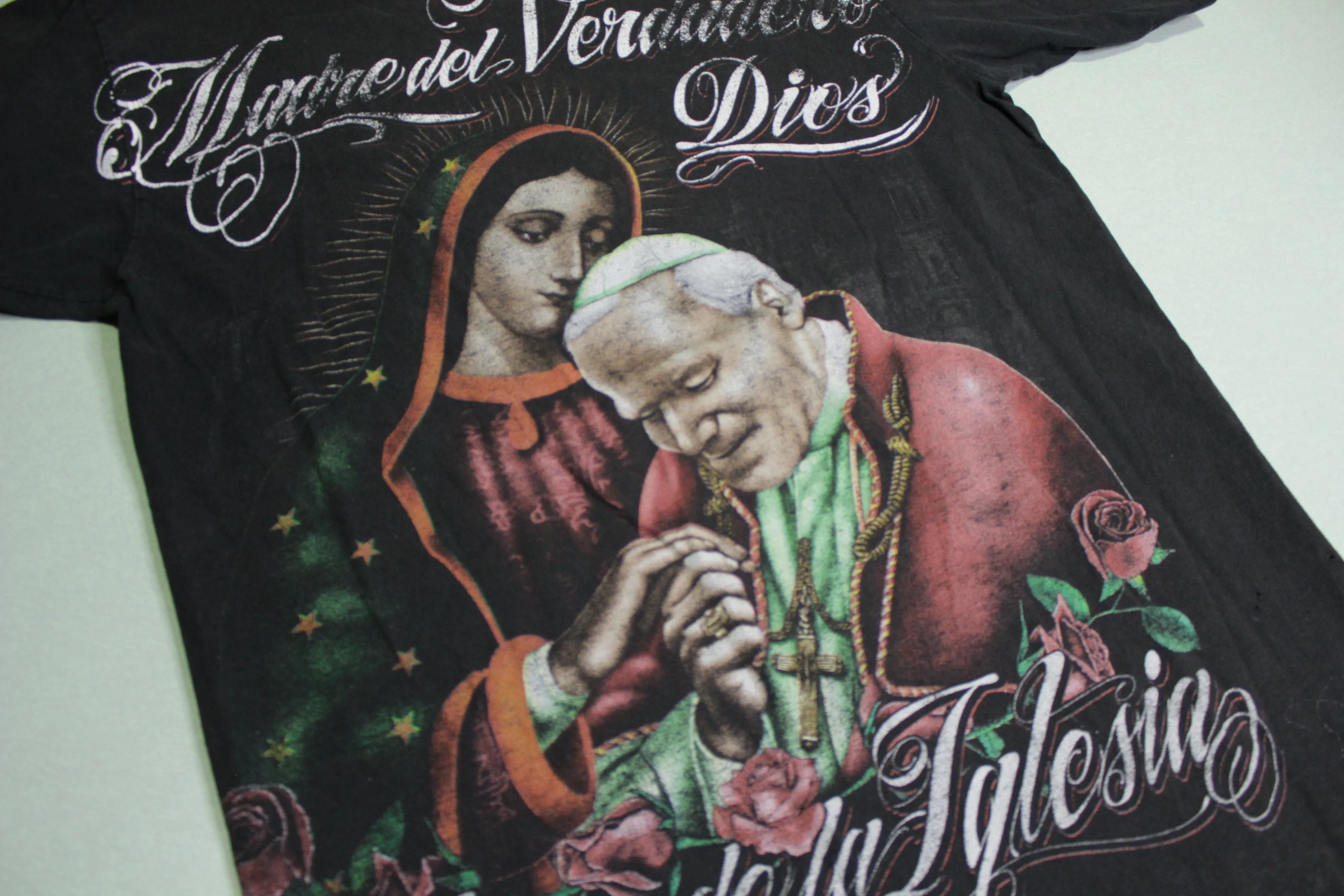 Juan Pablo II Madre De La Iglesia Vintage 90's Pope John Paul 2nd Religious T-Shirt