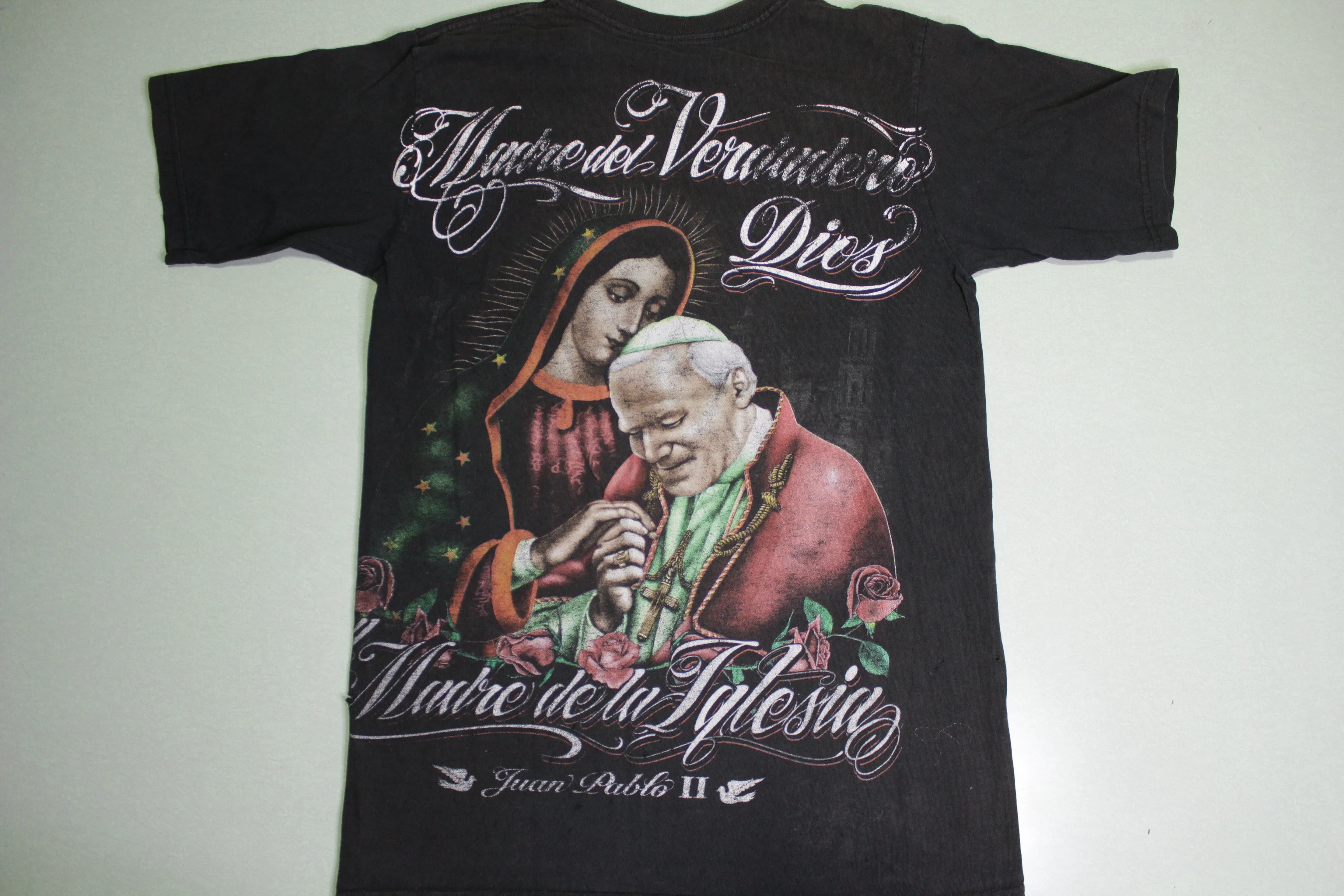 Juan Pablo II Madre De La Iglesia Vintage 90's Pope John Paul 2nd Religious T-Shirt