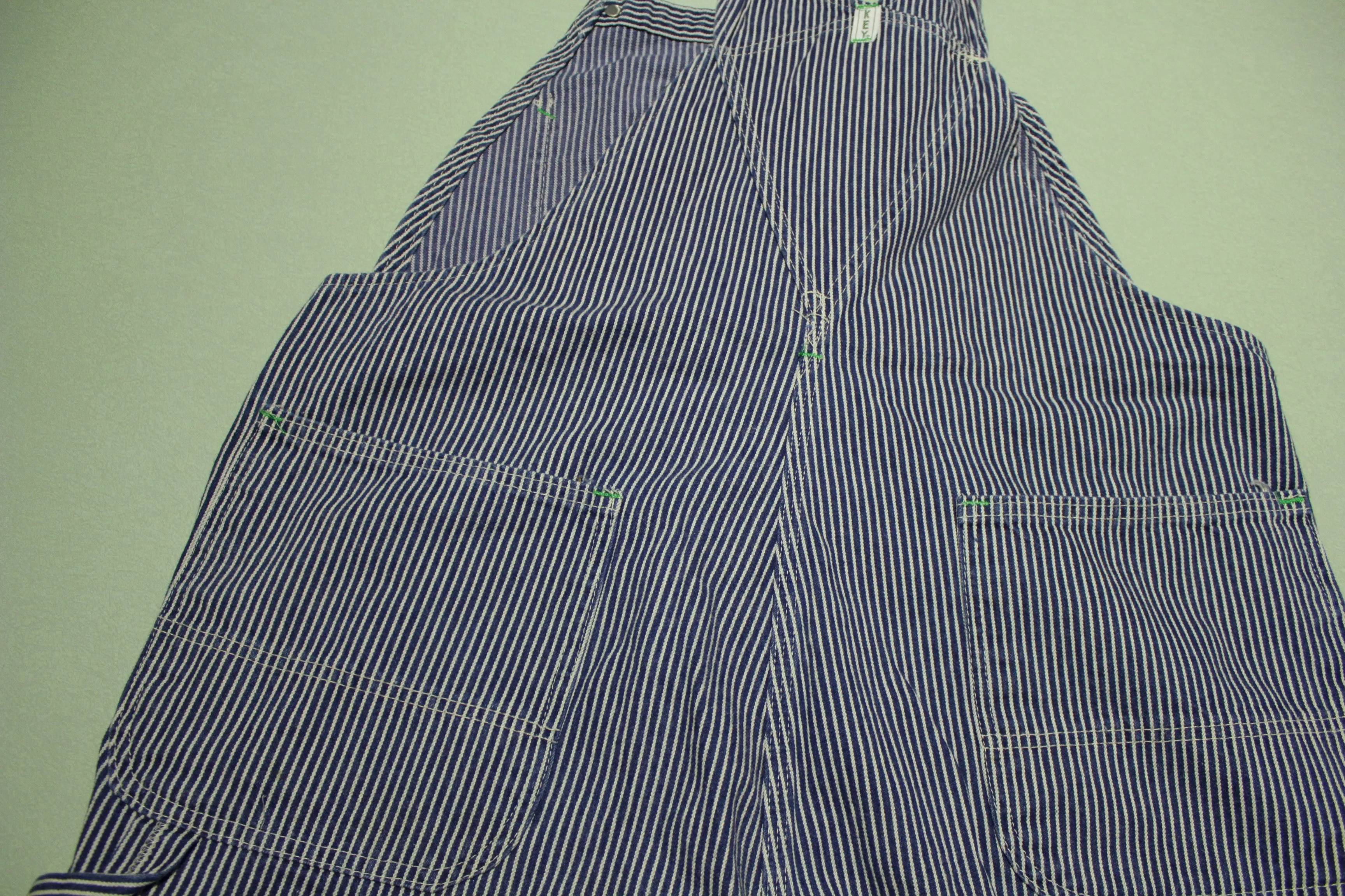 Key Imperial Hickory Railroad Striped Vintage Made in USA Bibs Overalls