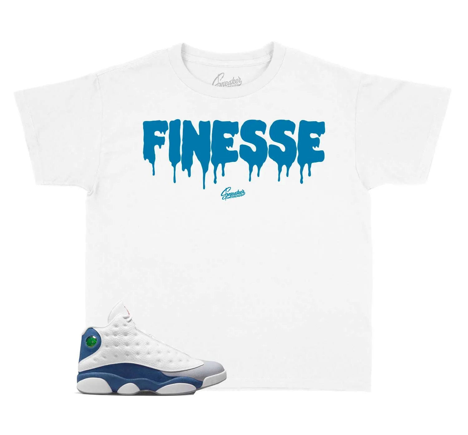 Kids French Blue 13 Shirt - Finesse - White