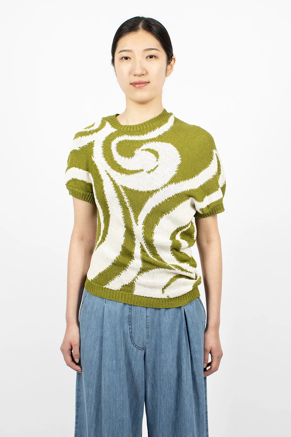 Knit T-Shirt Green