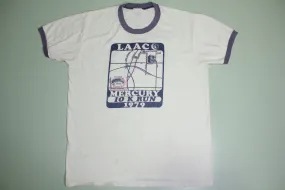 LAAC Mercury 10k Run 1979 Vintage 70's Los Angeles Athletic Club Coliseum Ringer T-Shirt