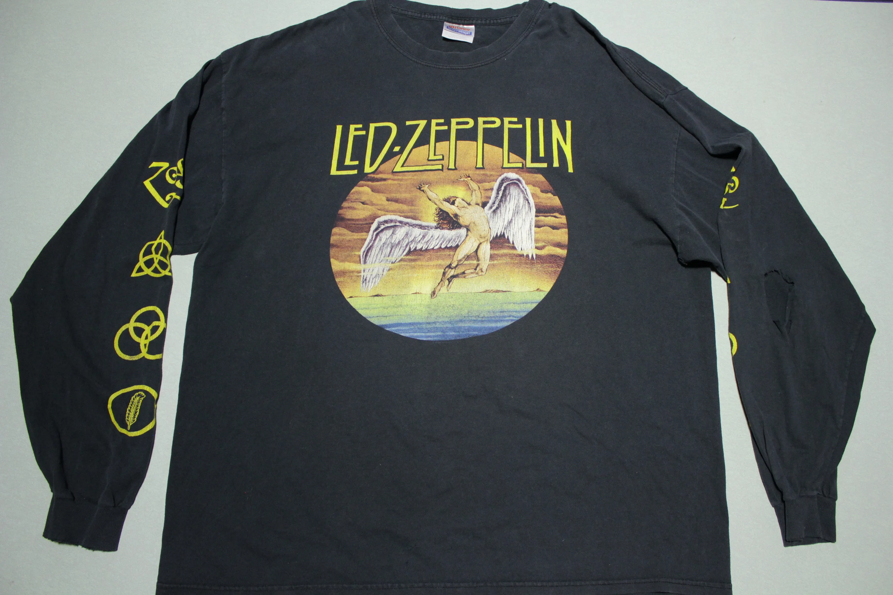 Led Zeppelin 2004 Swan Song Zoso Distressed Long Sleeve T-Shirt