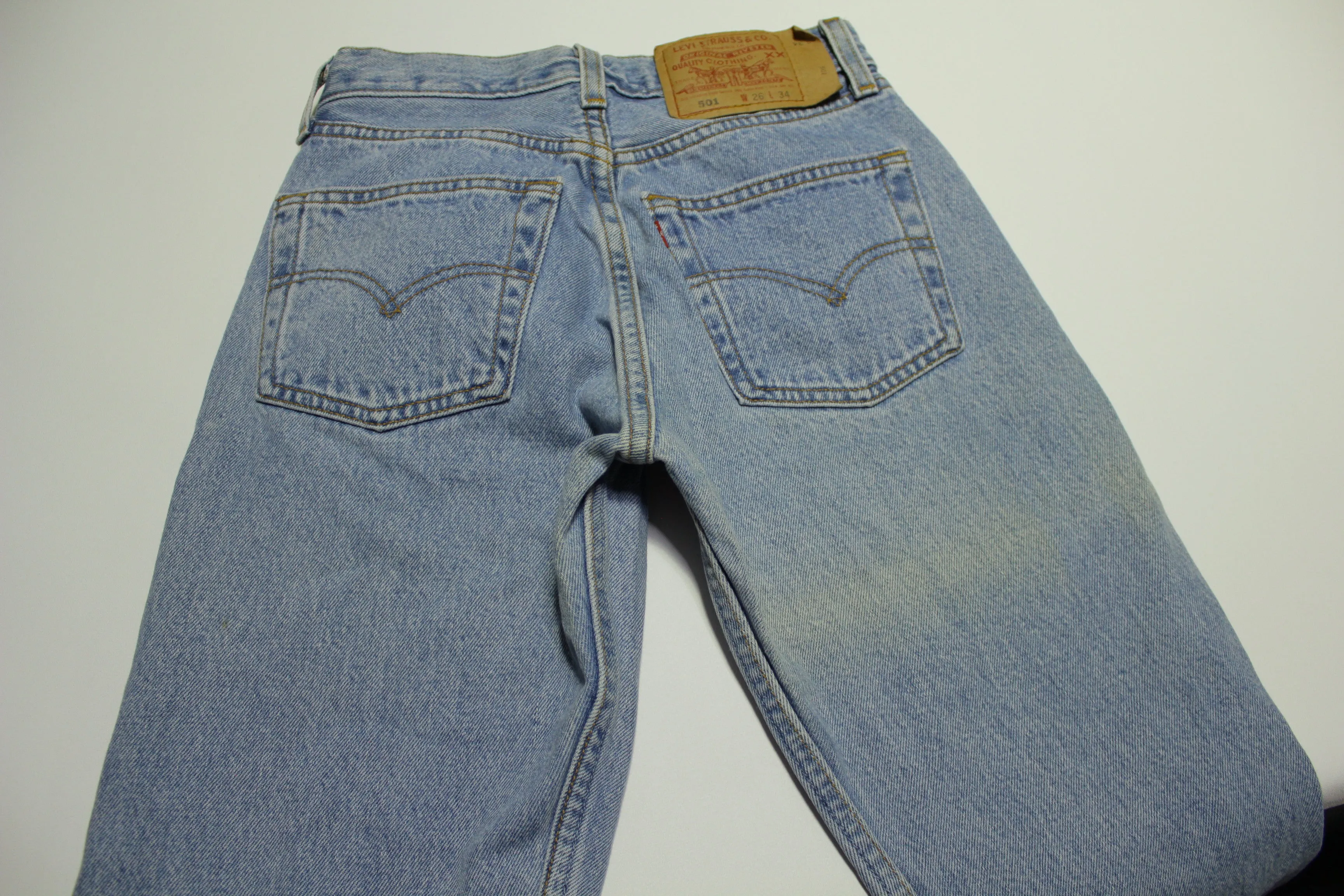 Levis 501 Button Fly Vintage 90's Denim Grunge Punk Blue Jeans