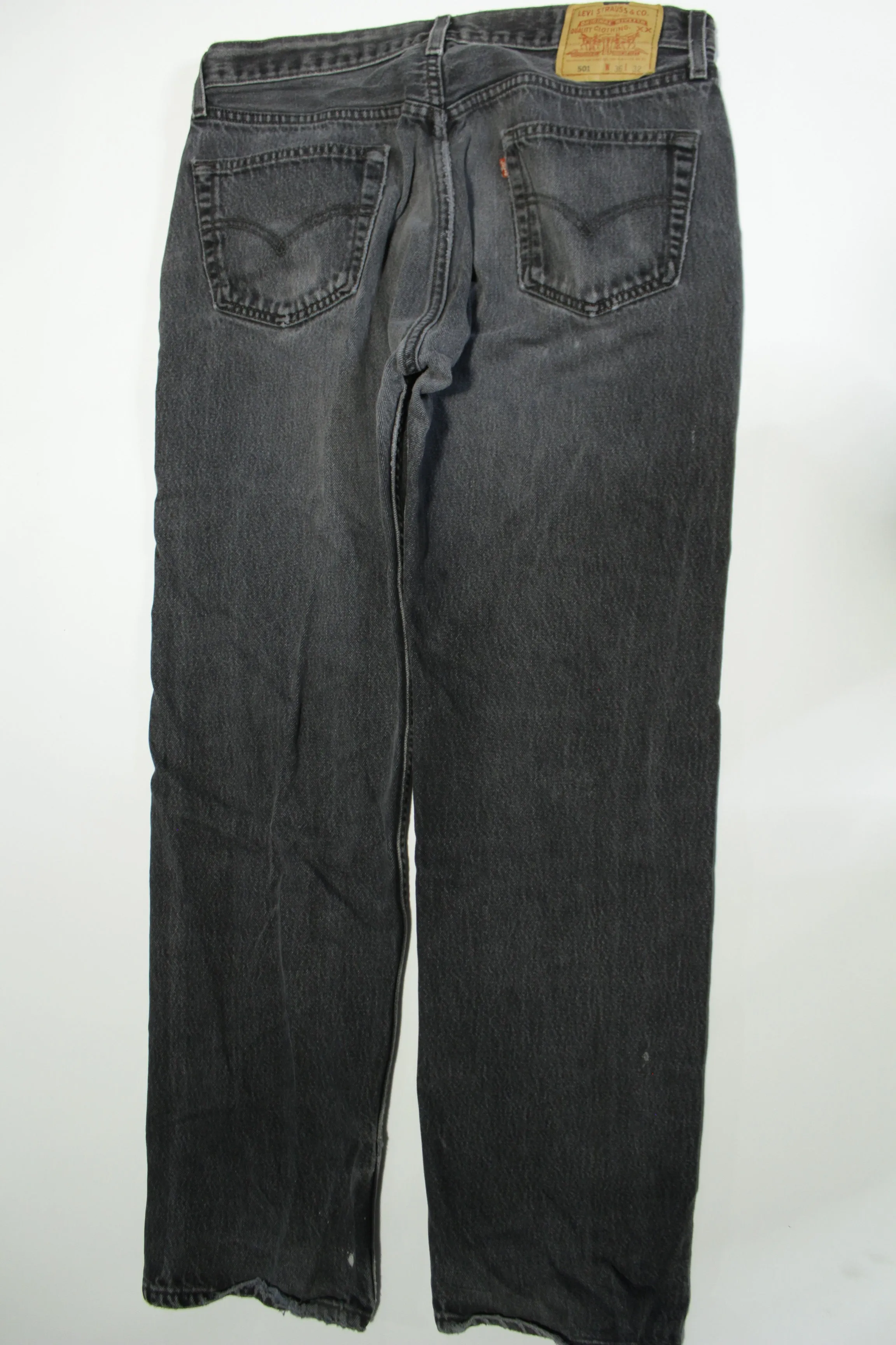 Levis 501 Button Fly Vintage 90's Denim Grunge Punk Red Tab Black Jeans