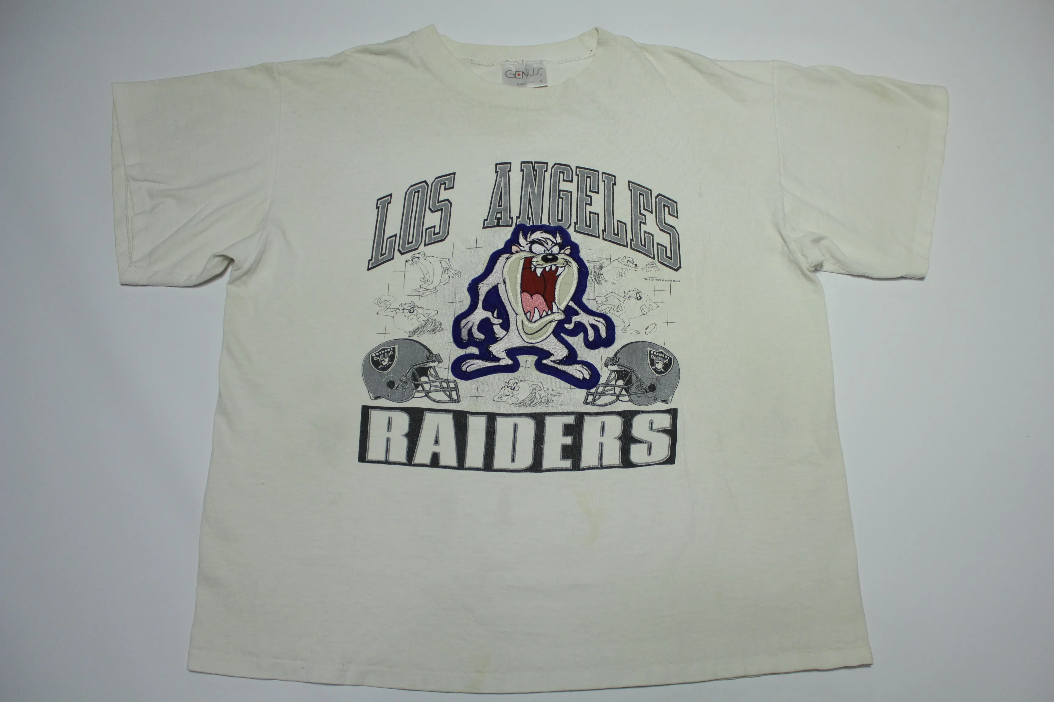 Los Angeles Raiders Vintage 1993 TAZ 90's Made in USA Single Stitch T-Shirt