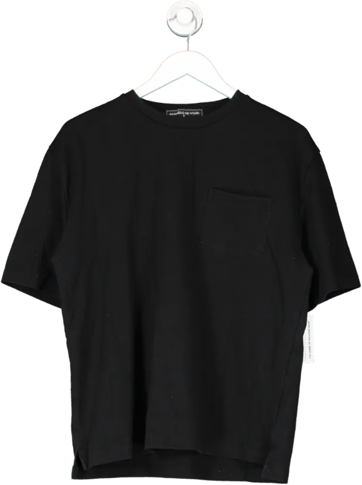 maniere de voir Black Front Pocket T Shirt UK S