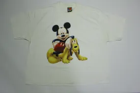 Mickey Mouse Unlimited and Pluto Vintage 90's Jerry Leigh Disney Crop T-Shirt