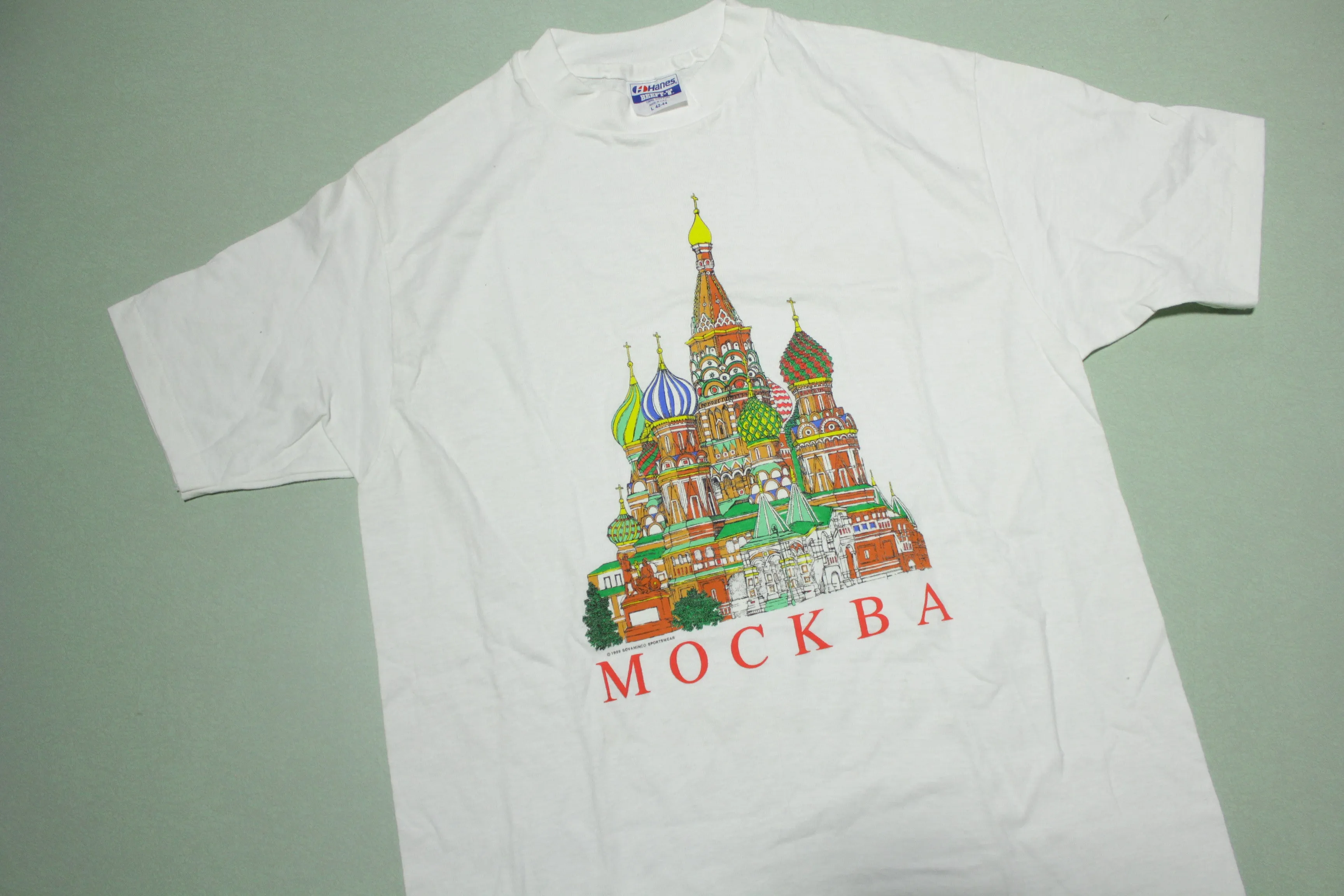 Mockba Moscow Russia Vintage 1989 Single Stitch Made in USA Hanes 80's T-Shirt