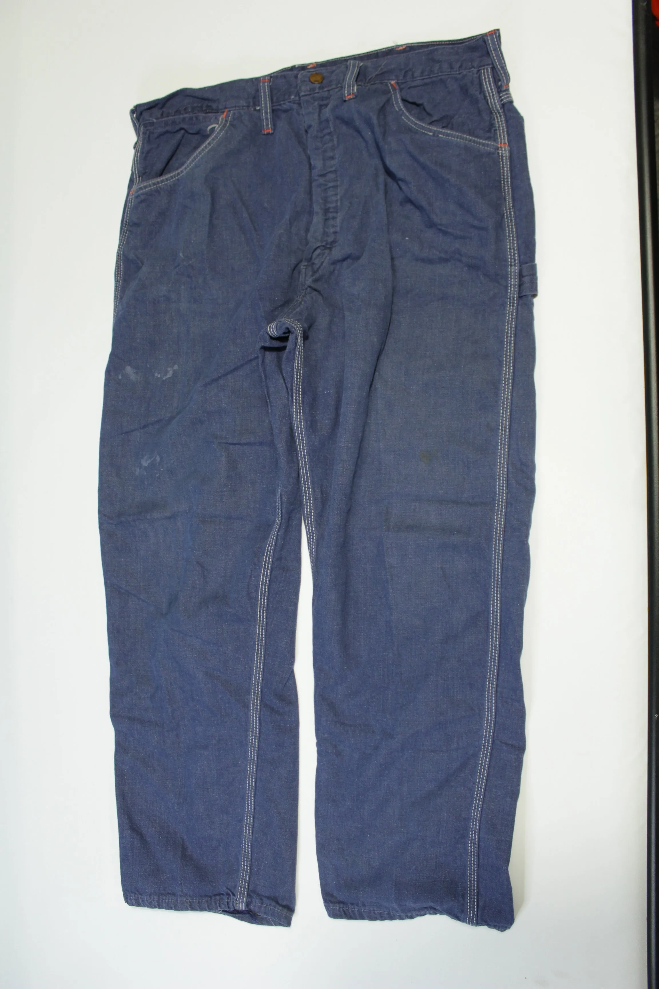 Montgomery Ward Vintage 70's Dark Wash Capenter Loop Triple Stitched Construction Jeans