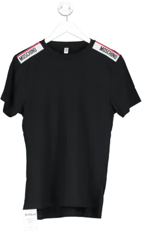 Moschino Black Logo Tape T Shirt UK S