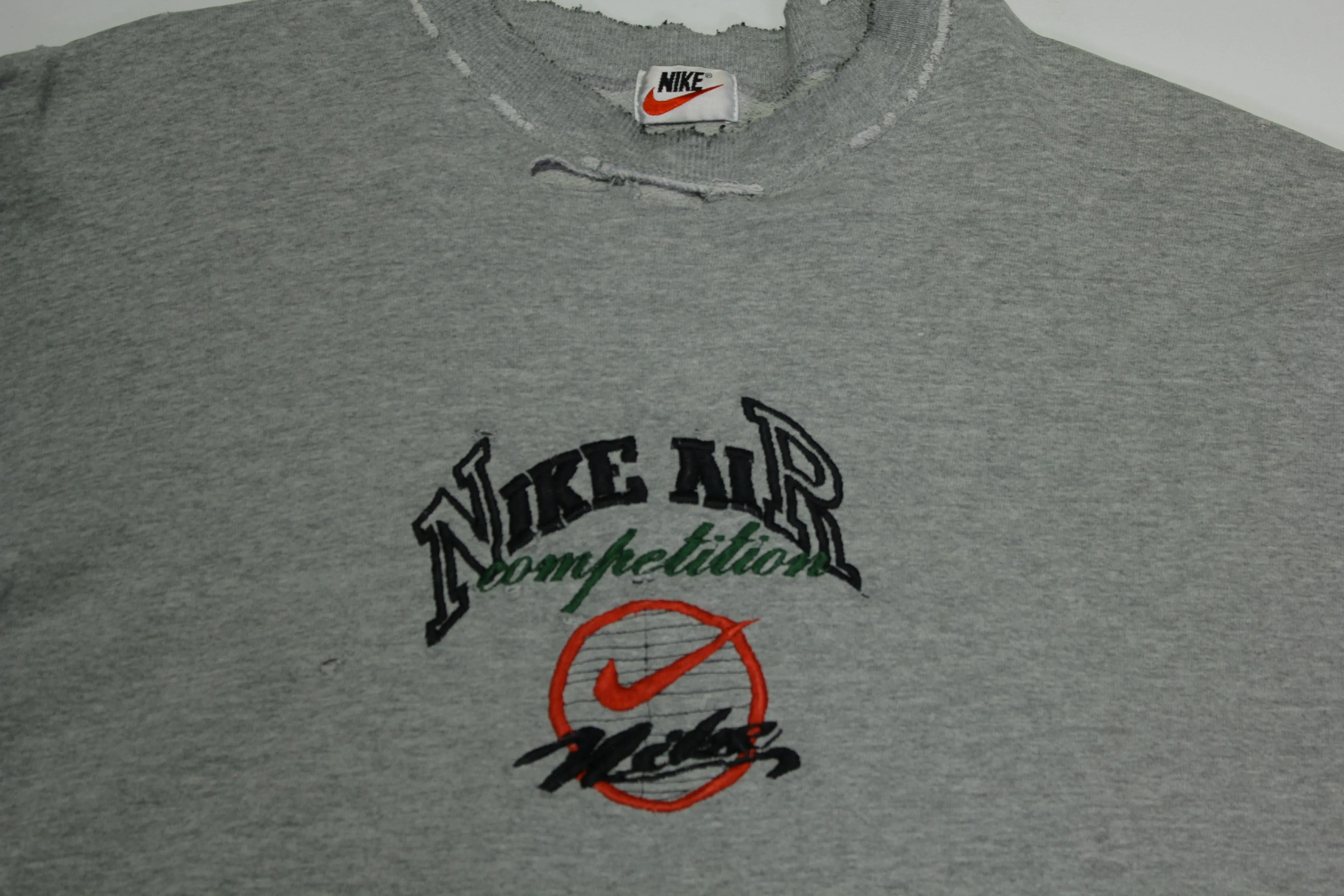 Nike Air Competition Vintage 90's Heavily Distressed White Tag Crewneck Sweatshirt