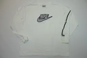 Nike Puff Raised Logo Swoosh Spellout Vintage Y2K Silver Tag Long Sleeve T-Shirt