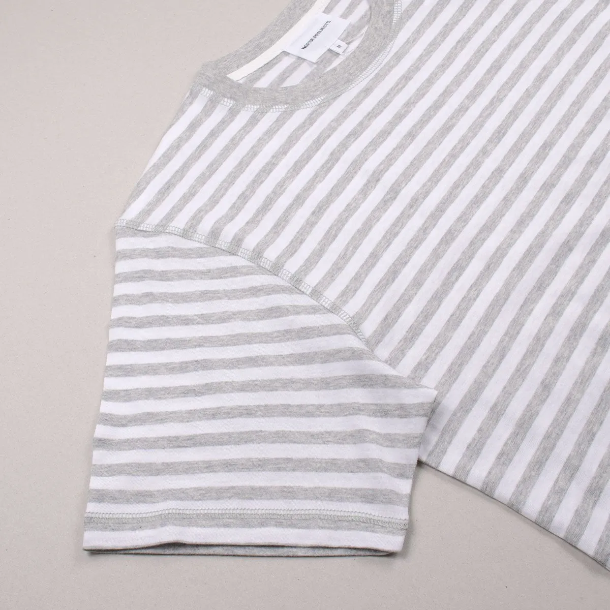 Norse Projects - Niels Classic Stripe T-shirt - Light Grey Melange