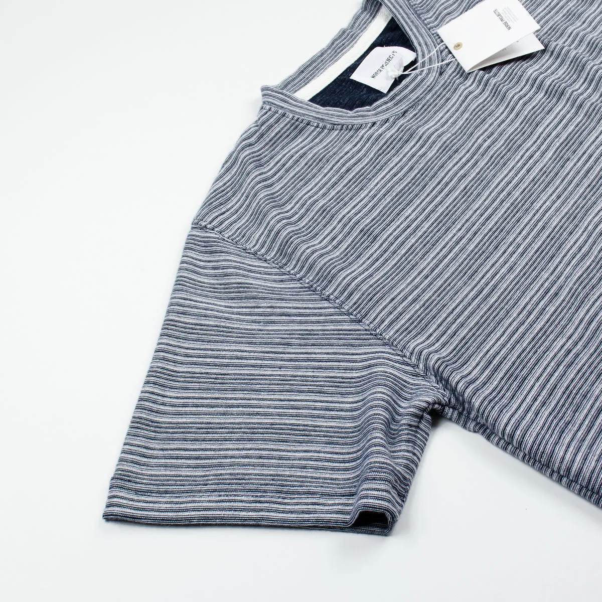 Norse Projects - Niels Multi Textured Stripe T-shirt - Navy / White