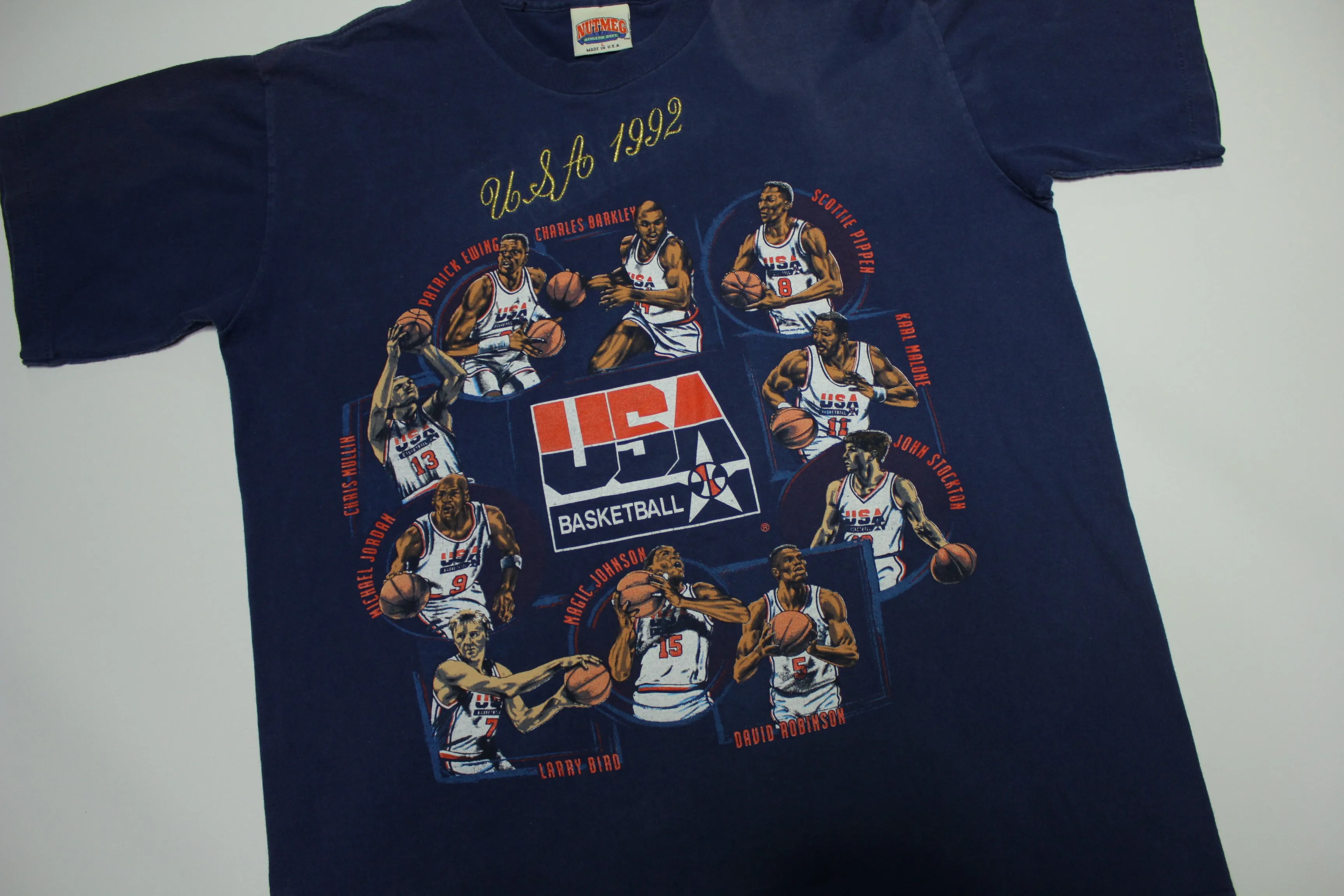 Olympic USA Dream Team 1992 Jordan Magic Vintage 90's Nutmeg Mills Single Stitch T-Shirt