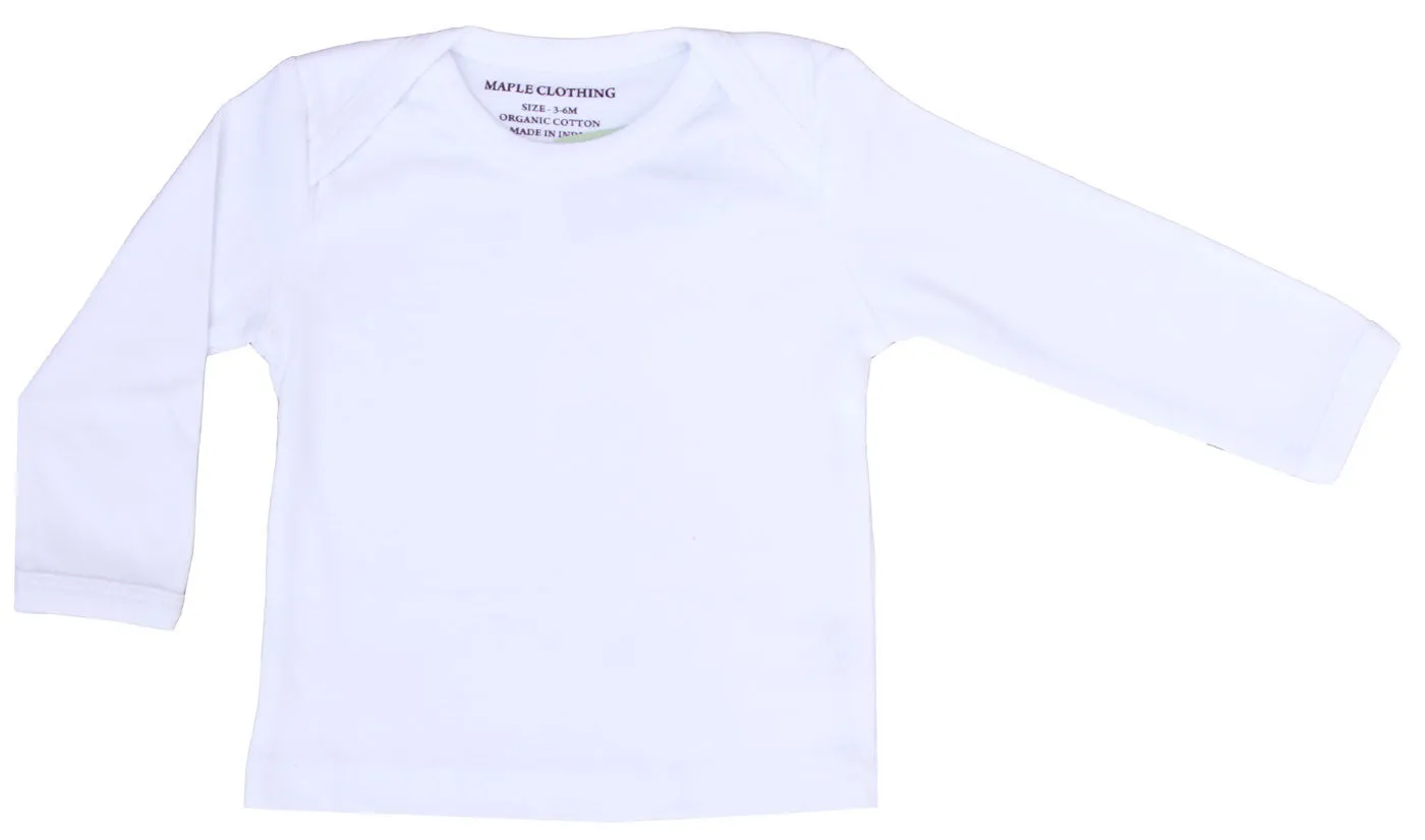 Organic Cotton Baby Long Sleeve T-Shirt GOTS Certified (White)