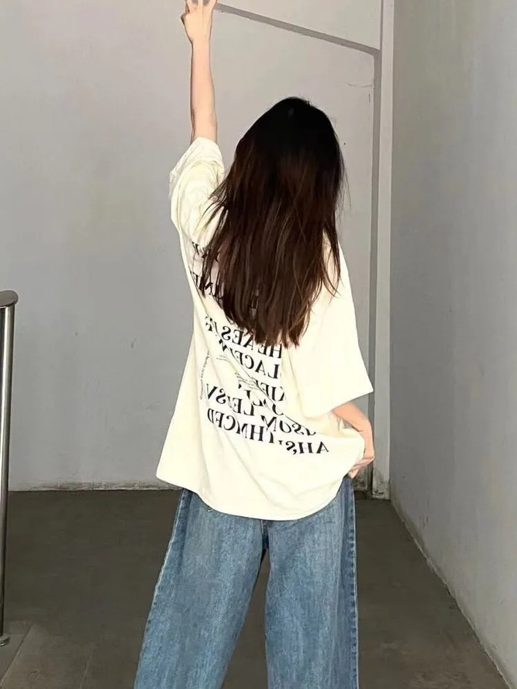 Oversized T-Shirt with Hamburger Print